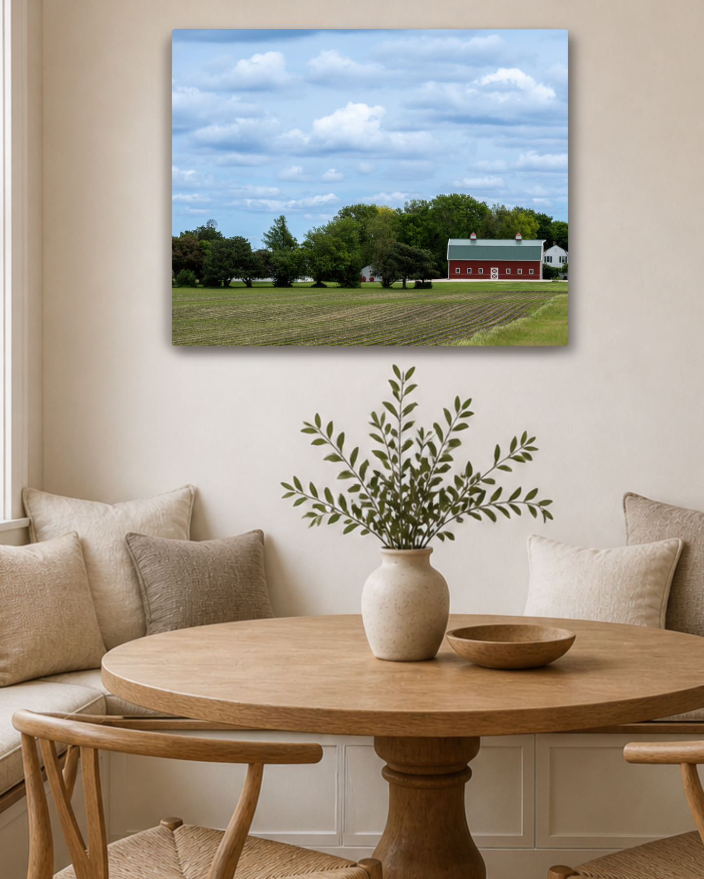 The Home Place - Red Barn Iowa Farm Canvas Wall Art