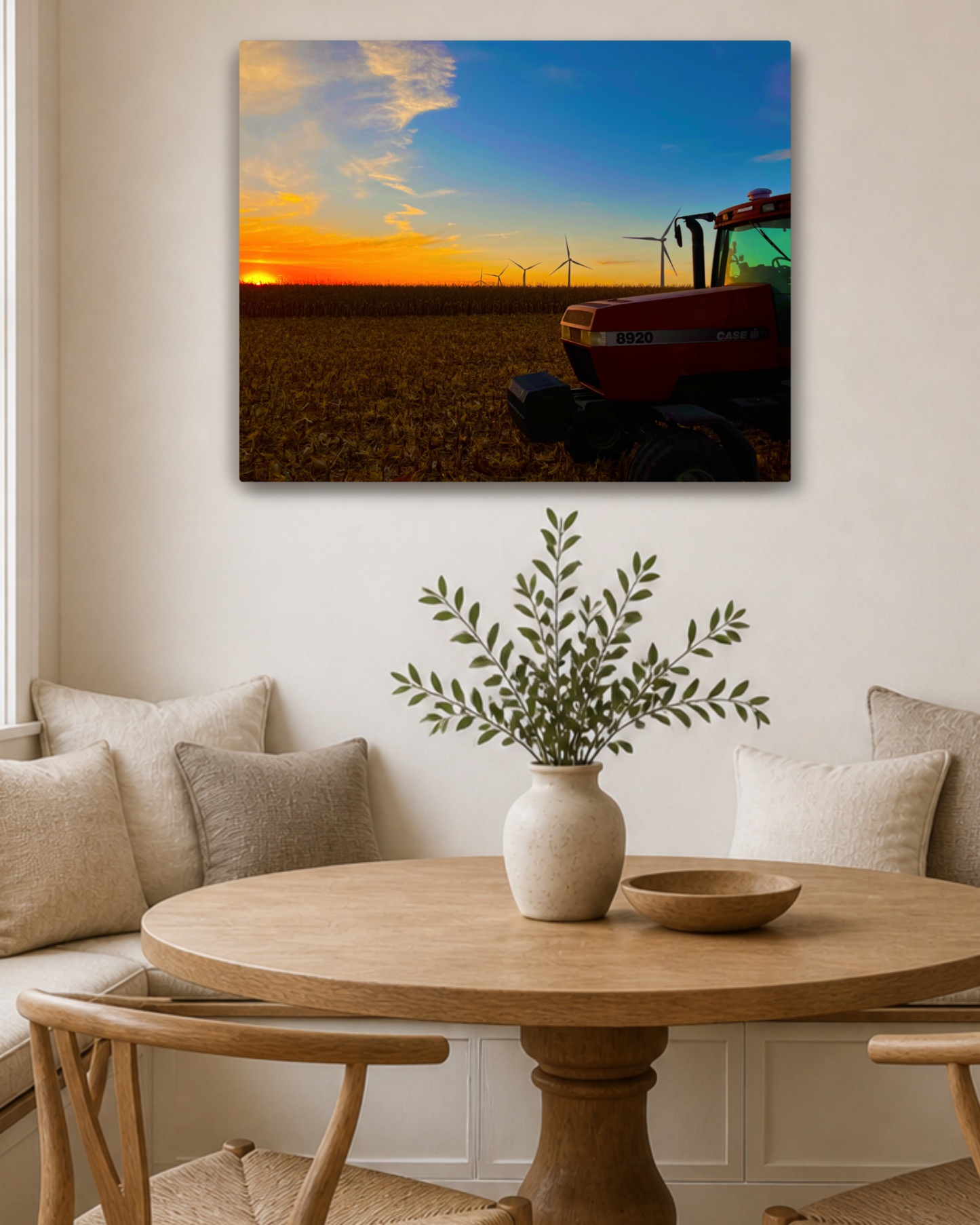 Waiting at the Edge of Sunset – Harvest Tractor Canvas Wall Art