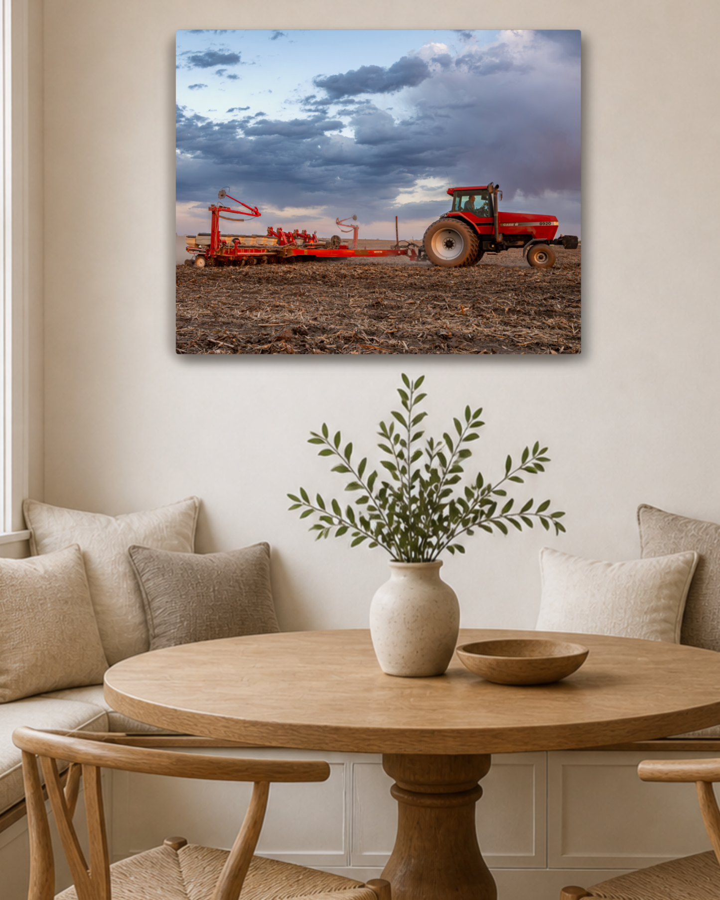 Against the Storm - Case IH Tractor Planting Canvas Wall Art