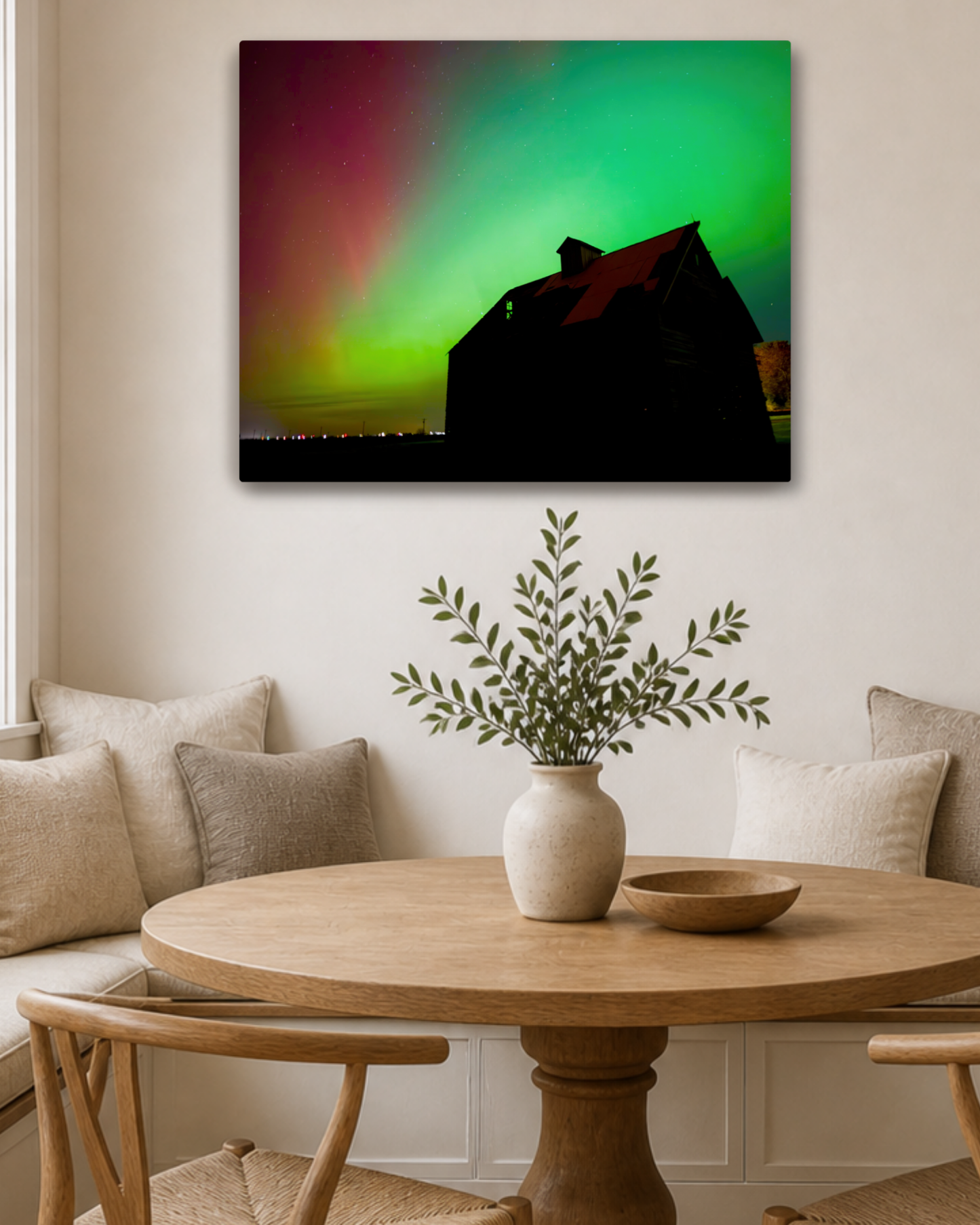 Where the Old Corn Crib Met the Northern Lights – Aurora Canvas Wall Art