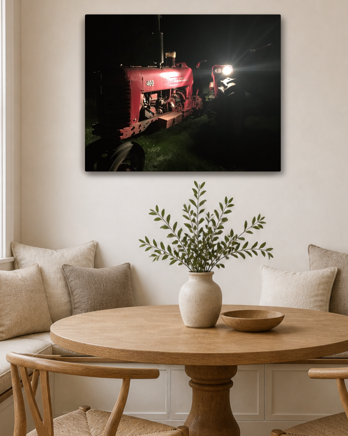 Old Iron After Dark – Vintage International Tractor Canvas Wall Art