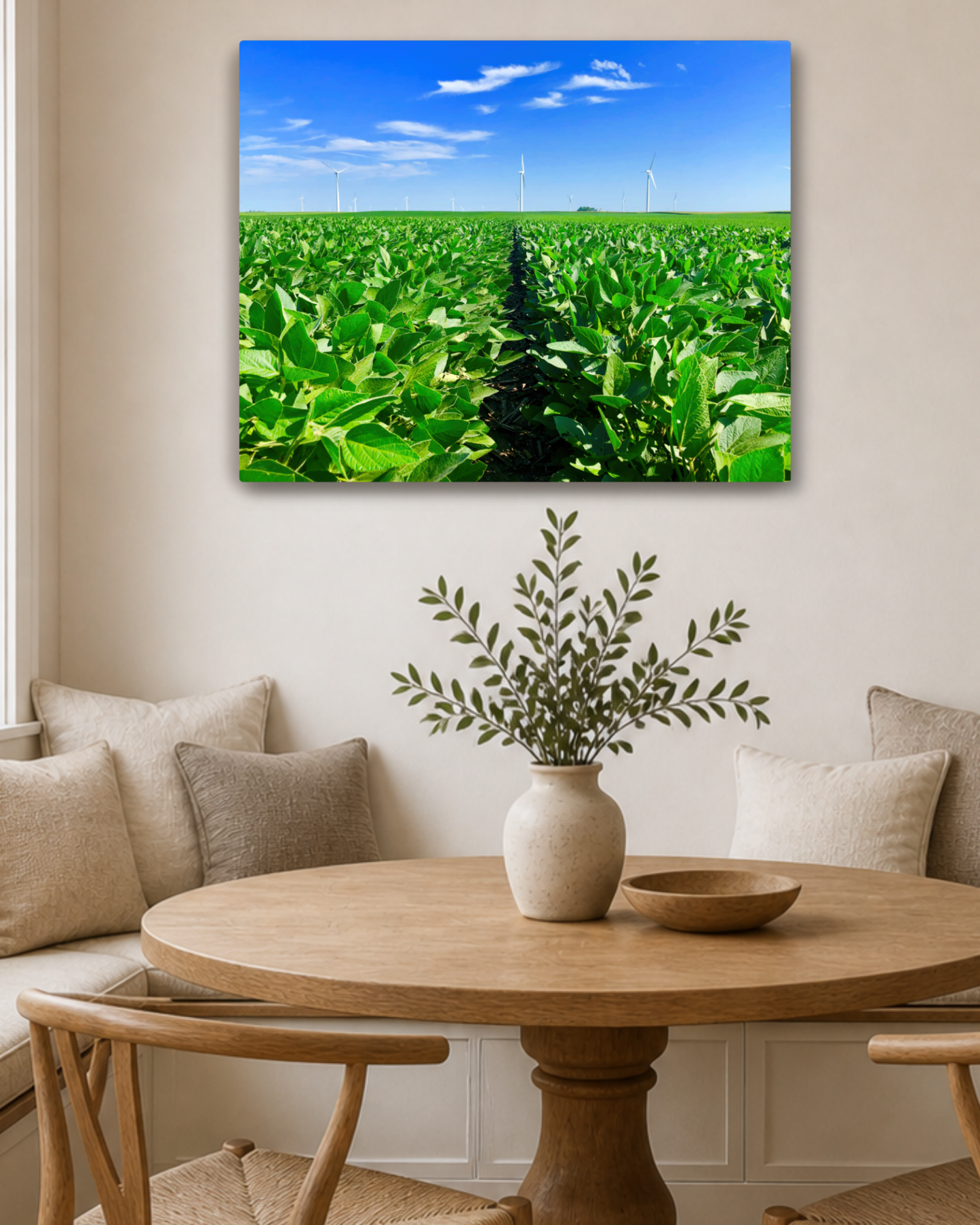 Where the Rows Meet the Wind – Iowa Soybean Field Canvas Wall Art