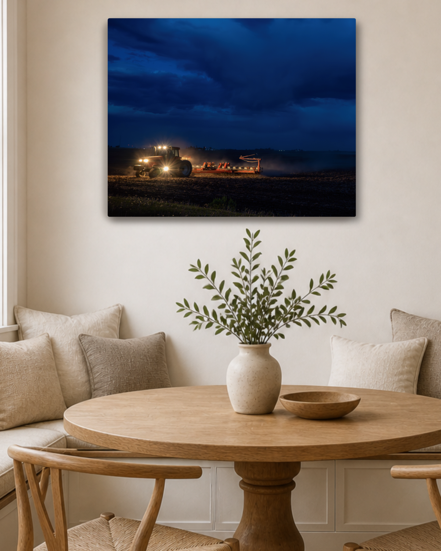 One More Round - Night Planting Farm Canvas Wall Art