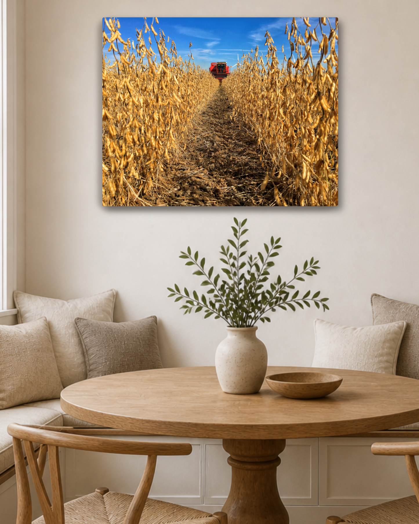 Through the Golden Beans – Soybean Harvest Canvas Wall Art