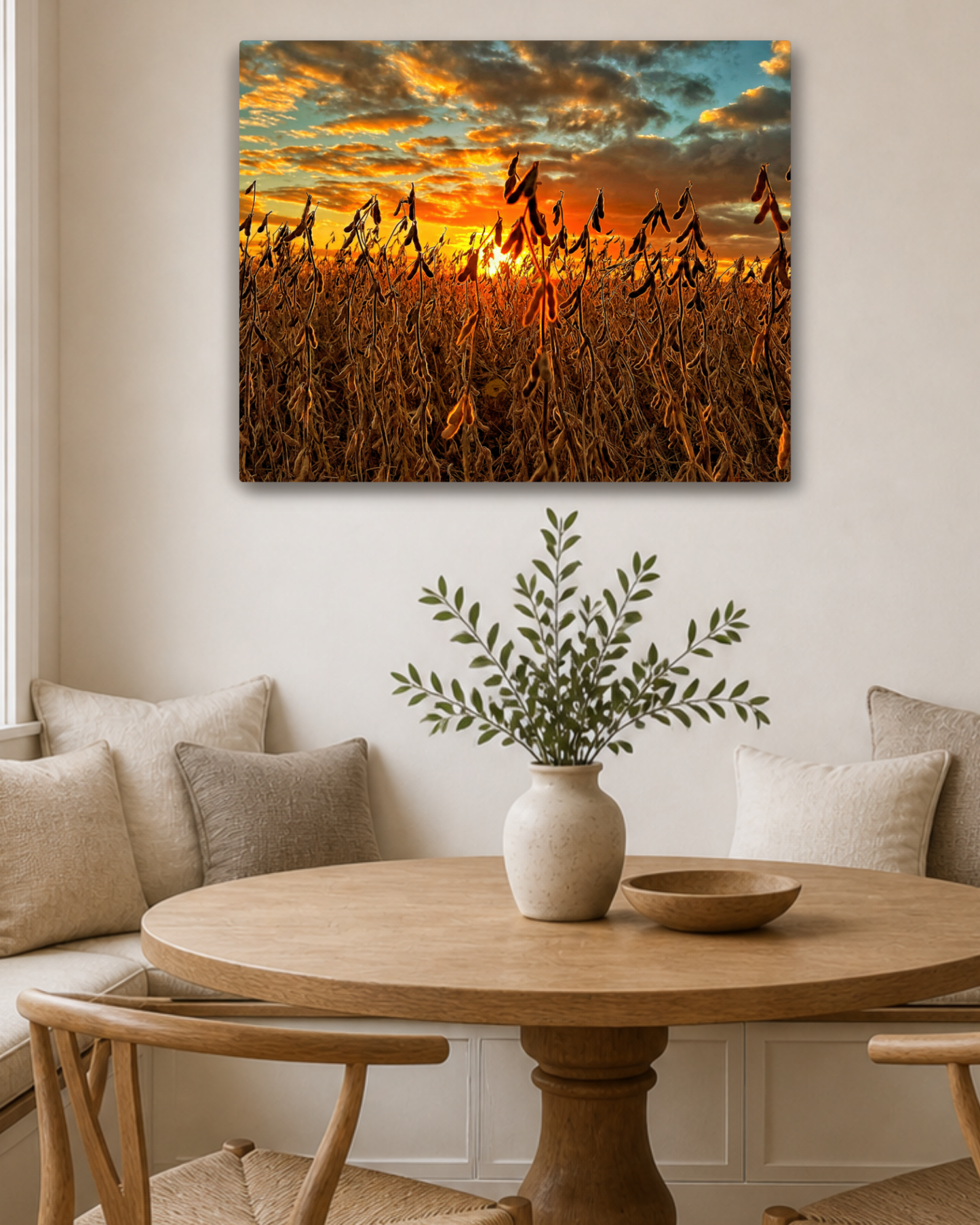 Where the Bean Pods Catch the Light – Soybean Sunset Canvas Wall Art
