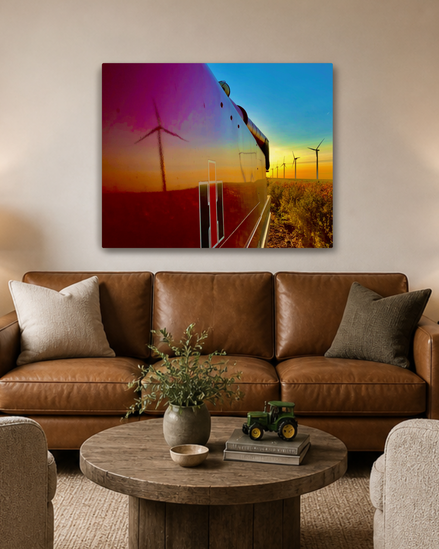 Reflections of a Harvest Evening – Rural Farm Canvas Wall Art