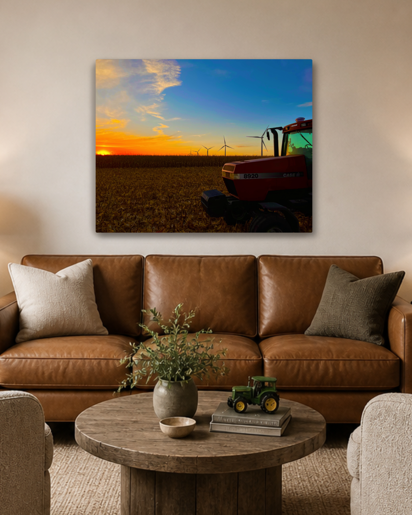 Waiting at the Edge of Sunset – Harvest Tractor Canvas Wall Art