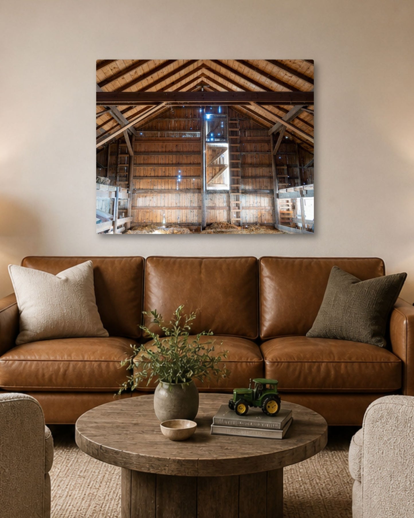 Inside the Old Hay Barn – Rustic Farm Interior Canvas Wall Art