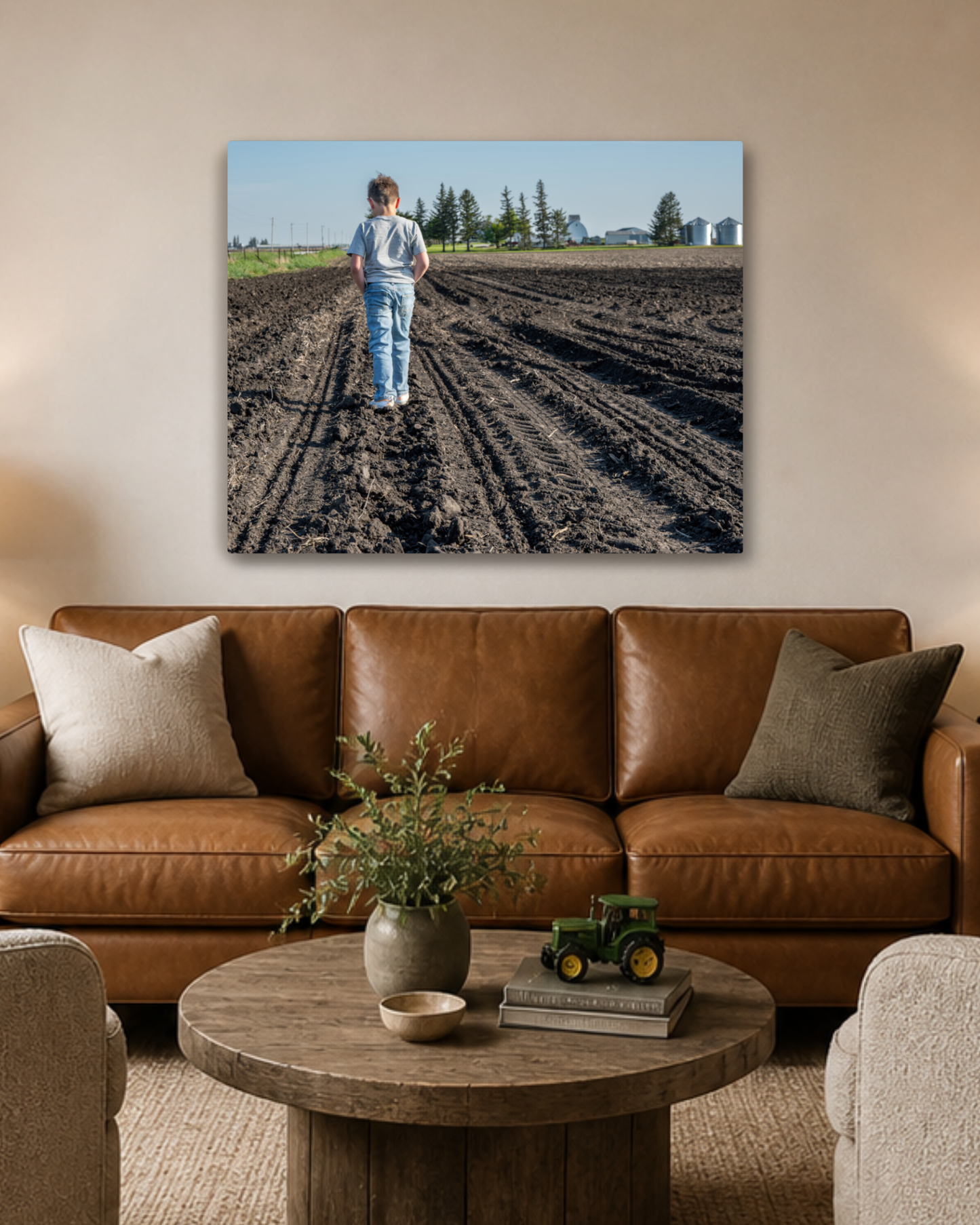 Small Steps Toward Home – Farm Kid Canvas Wall Art