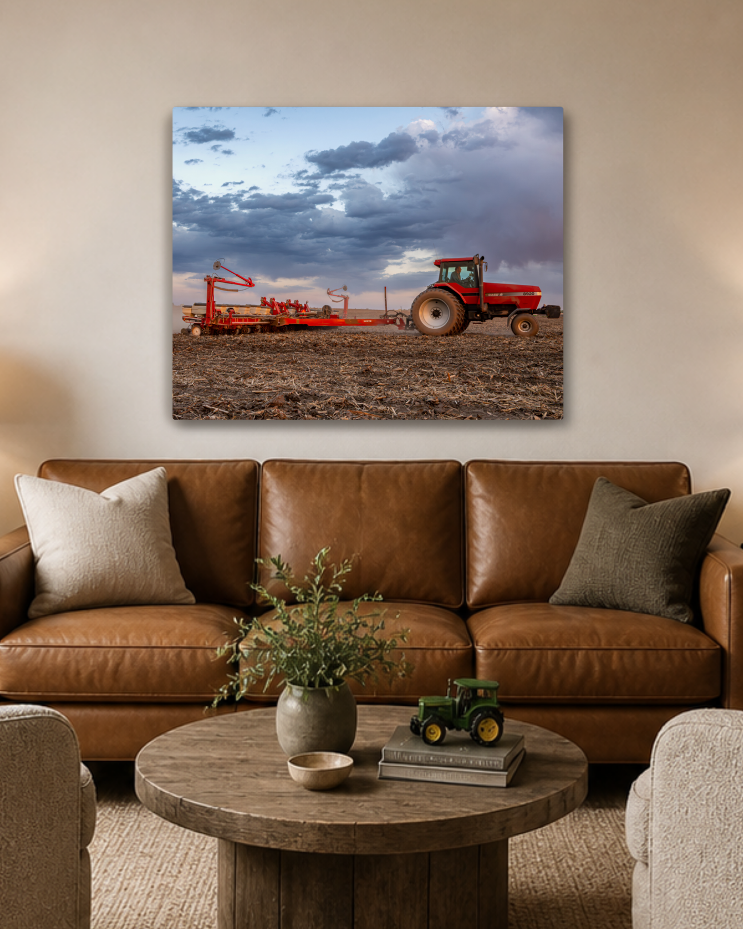 Against the Storm - Case IH Tractor Planting Canvas Wall Art