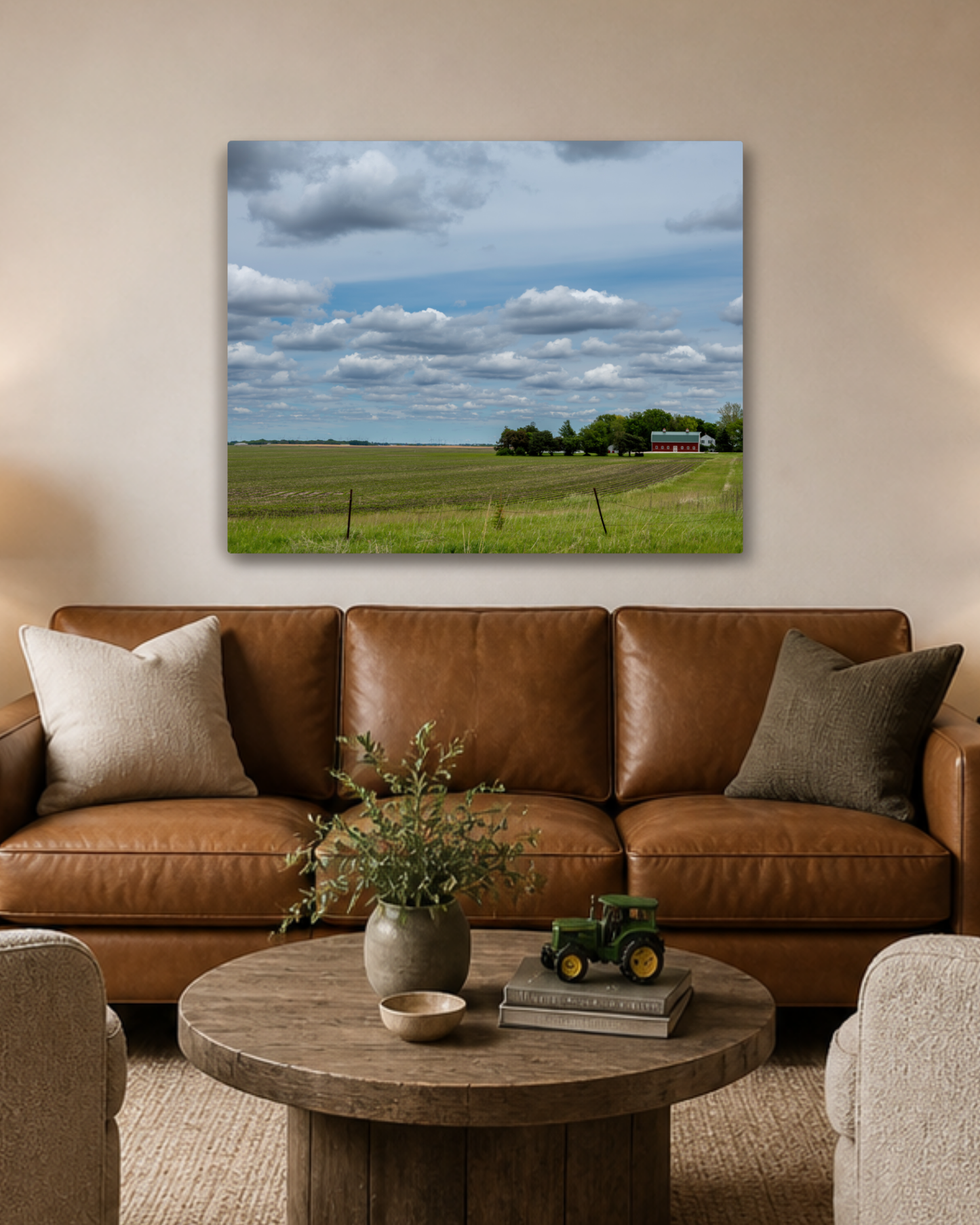 A Place to Call Home| Iowa Barn Landscape Canvas Wall Art