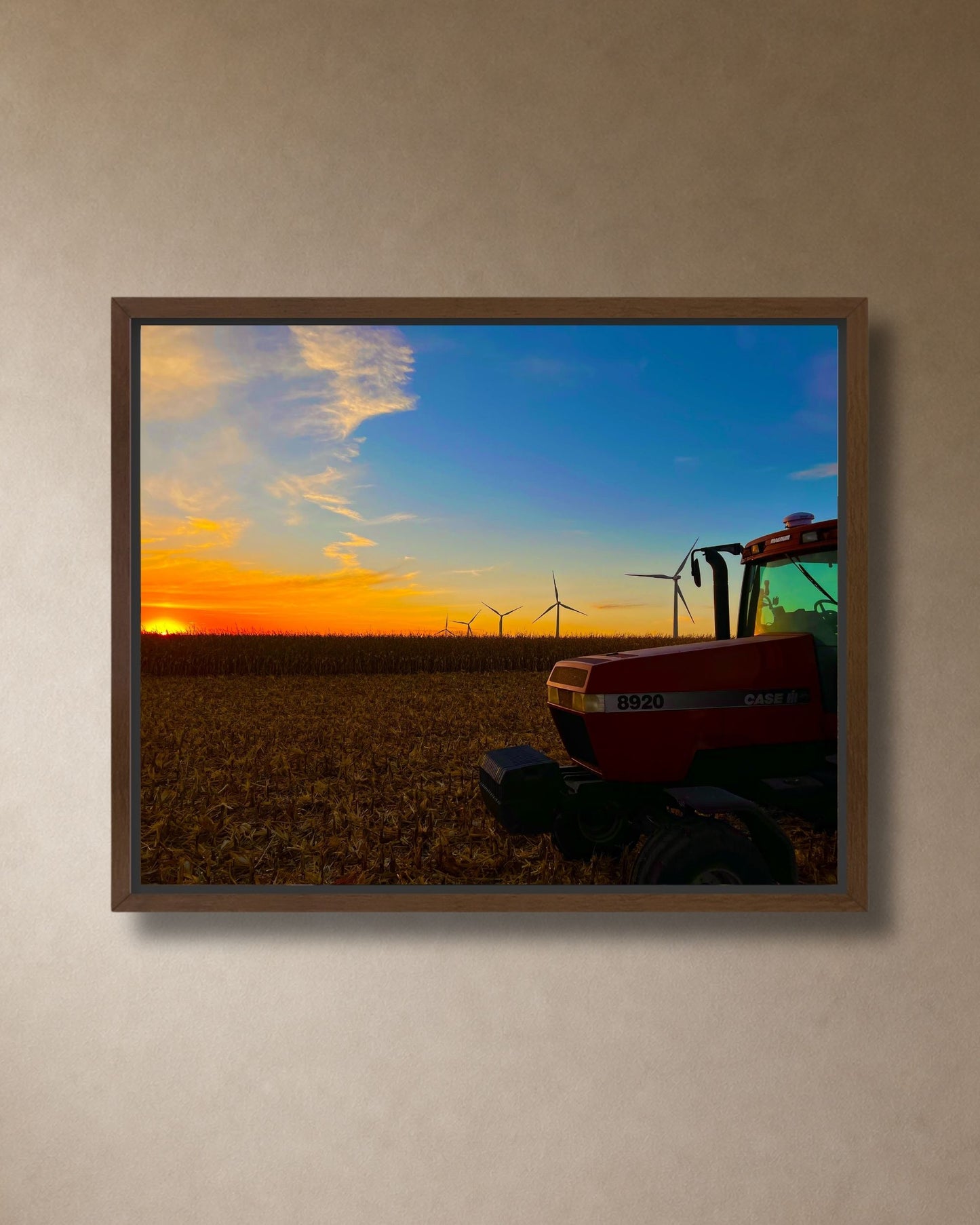 Waiting at the Edge of Sunset – Harvest Tractor Canvas Wall Art