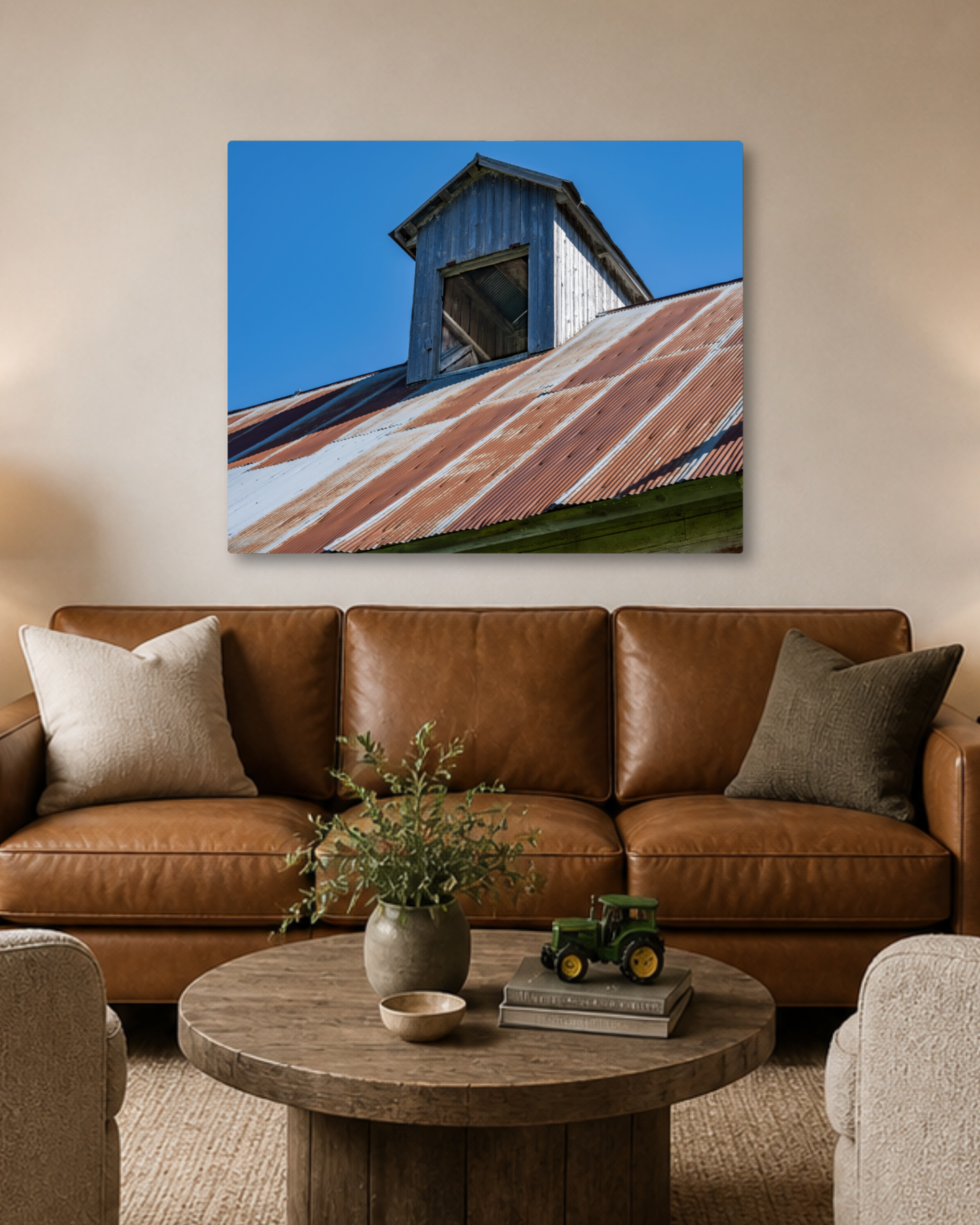 Weathered by the Seasons – Rustic Red Corn Crib Canvas Wall Art