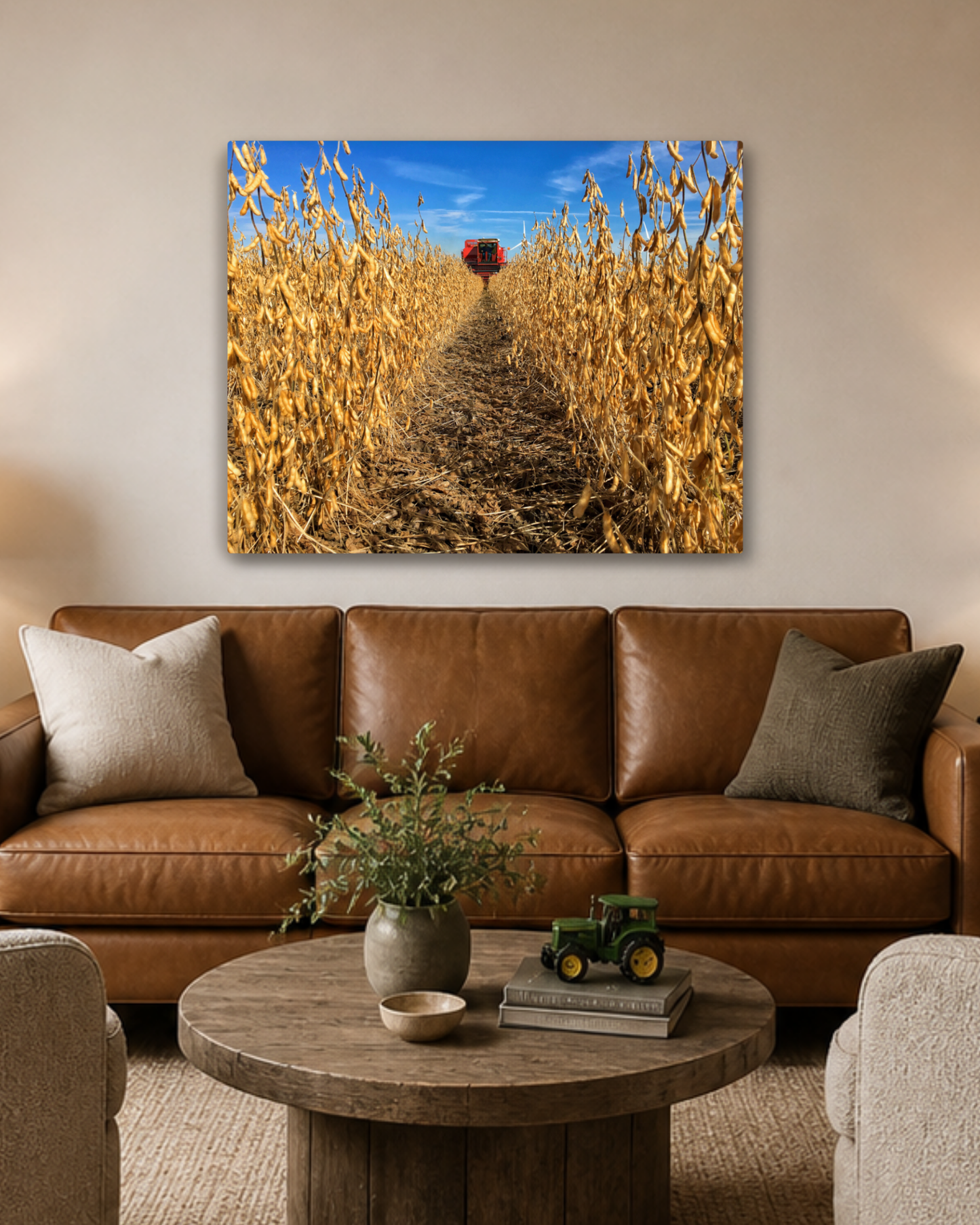 Through the Golden Beans – Soybean Harvest Canvas Wall Art