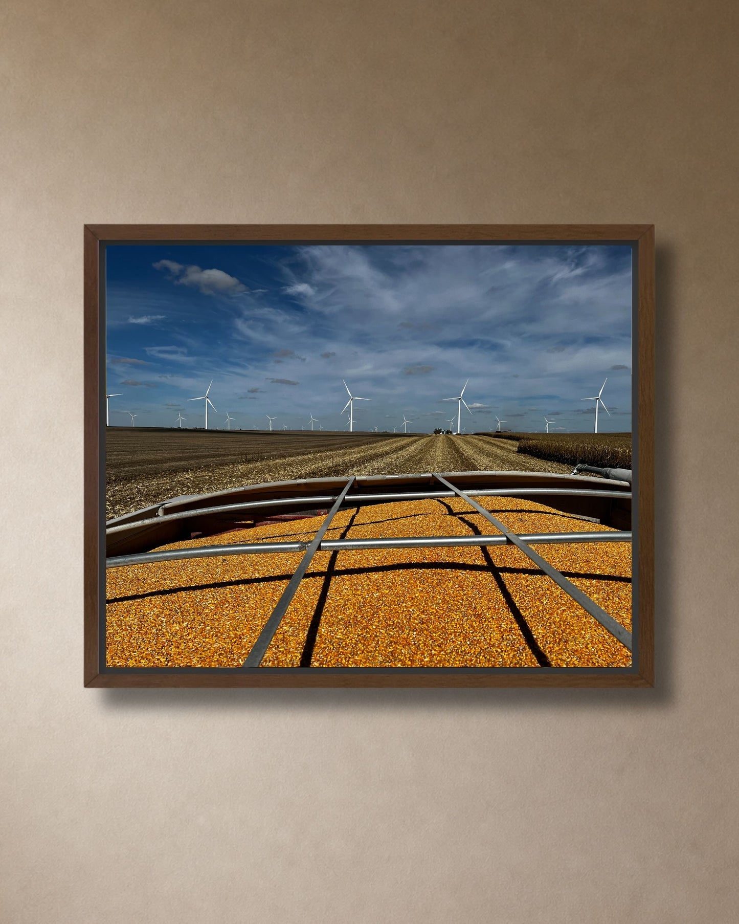 A Full Cart and Open Fields – Corn Harvest Canvas Wall Art