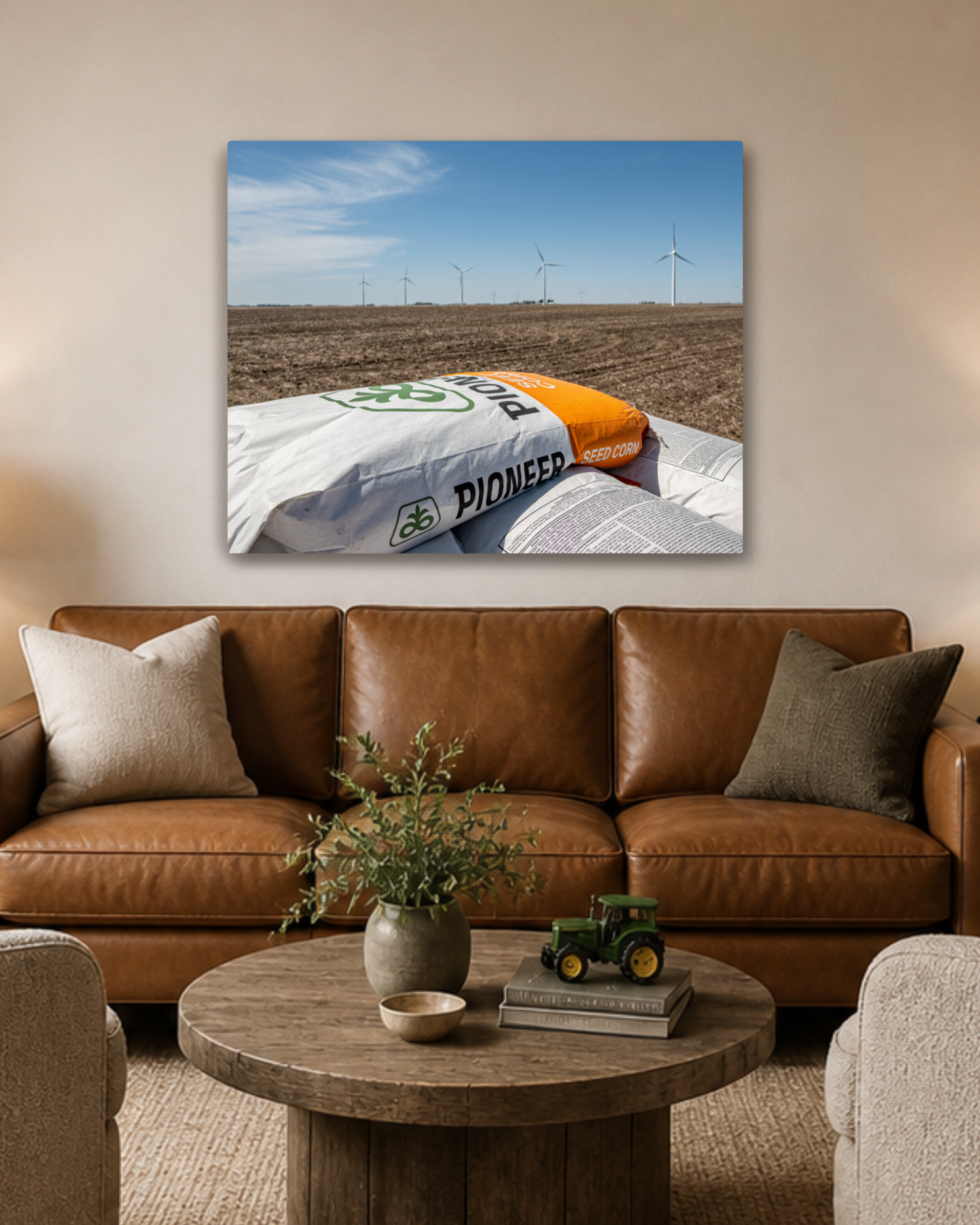 Ready for the Next Season - Seed Corn & Iowa Farm Field Canvas Wall Art