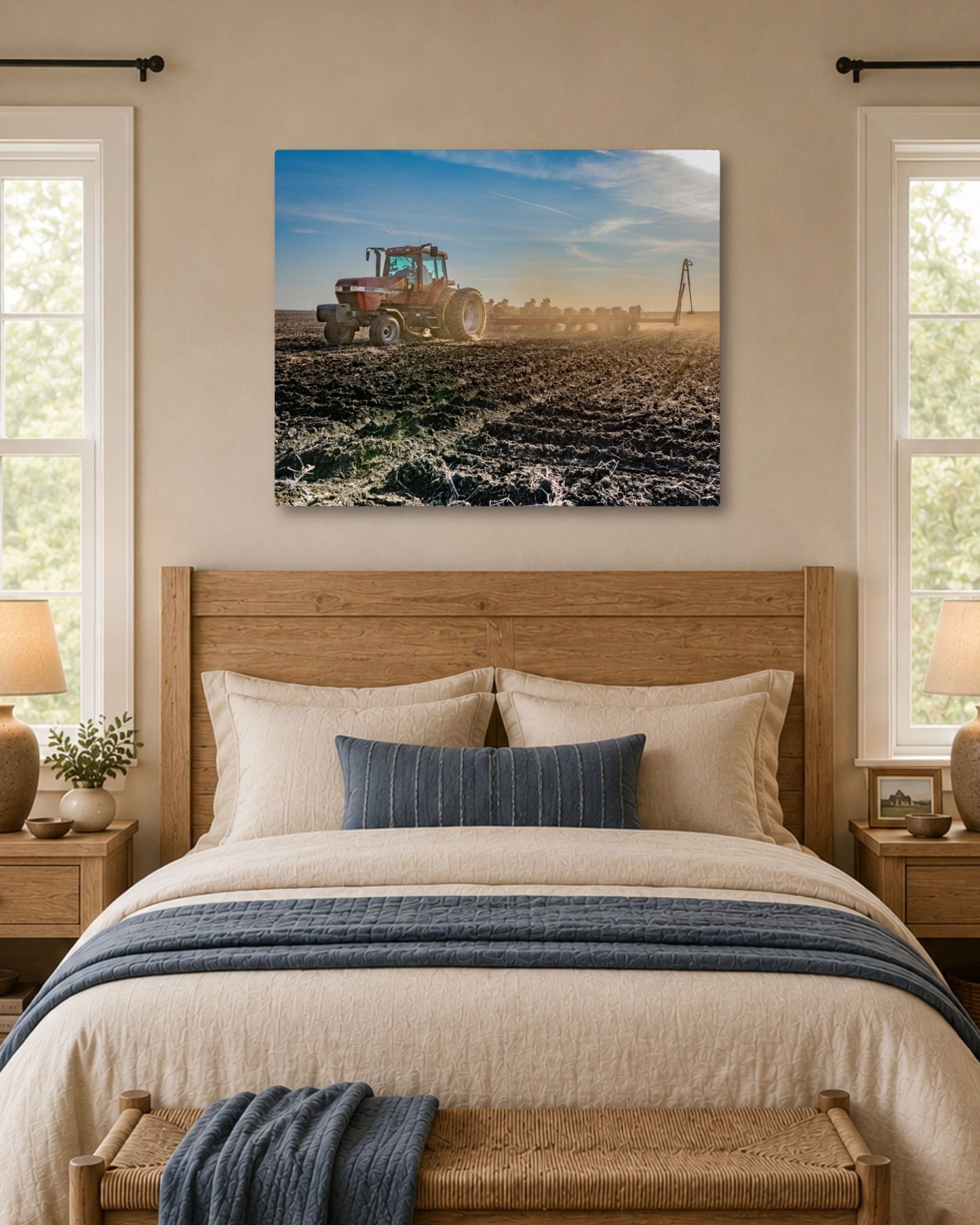 Dust Rising at Planting Time – Spring Farm Work Canvas Wall Art