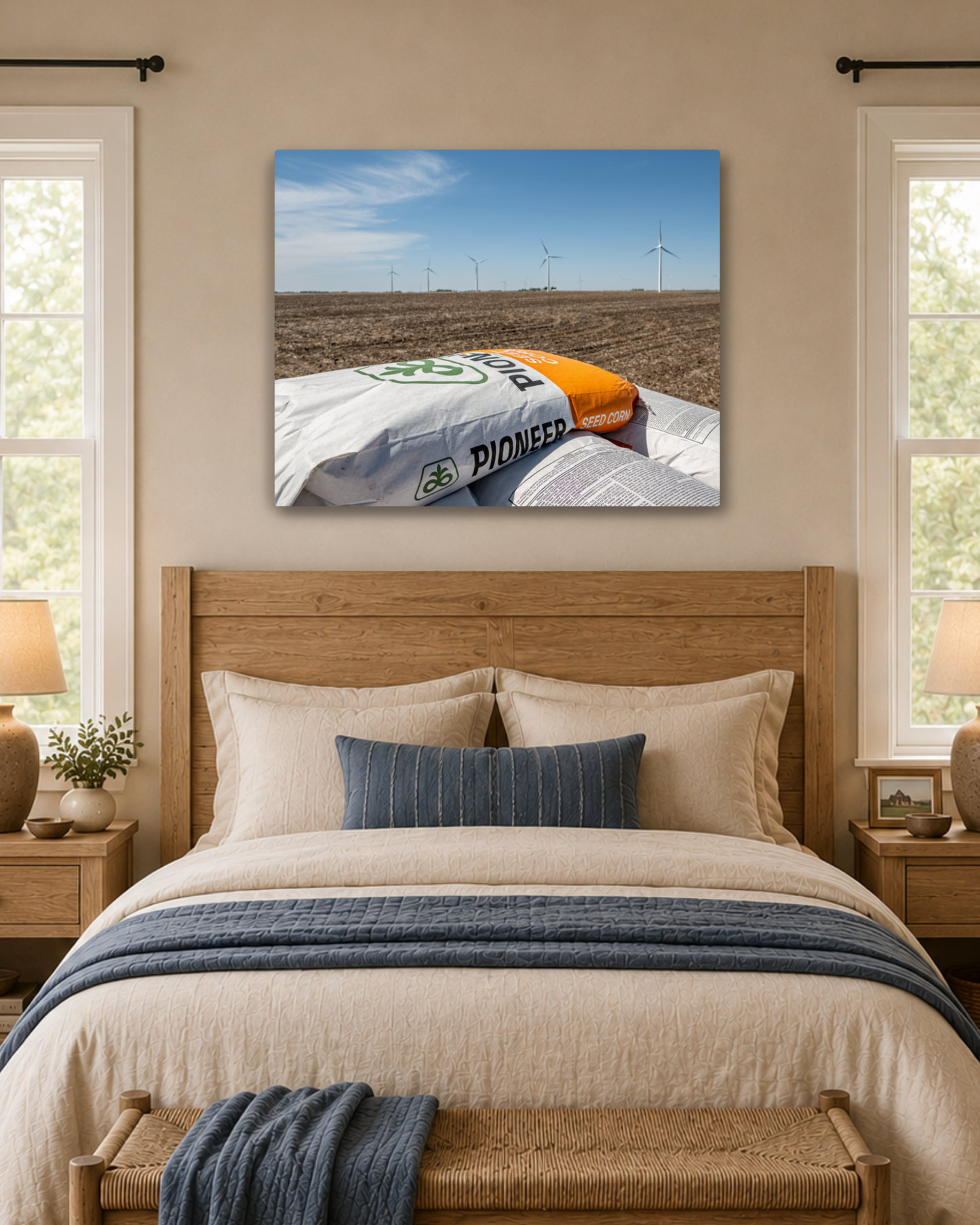 Ready for the Next Season - Seed Corn & Iowa Farm Field Canvas Wall Art