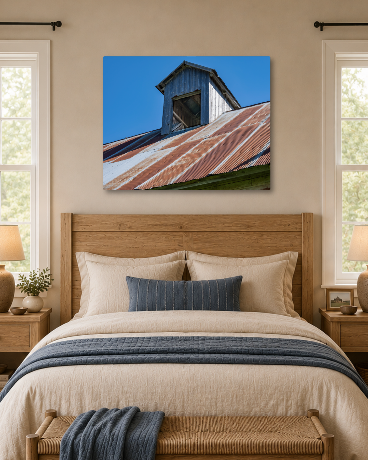 Weathered by the Seasons – Rustic Red Corn Crib Canvas Wall Art