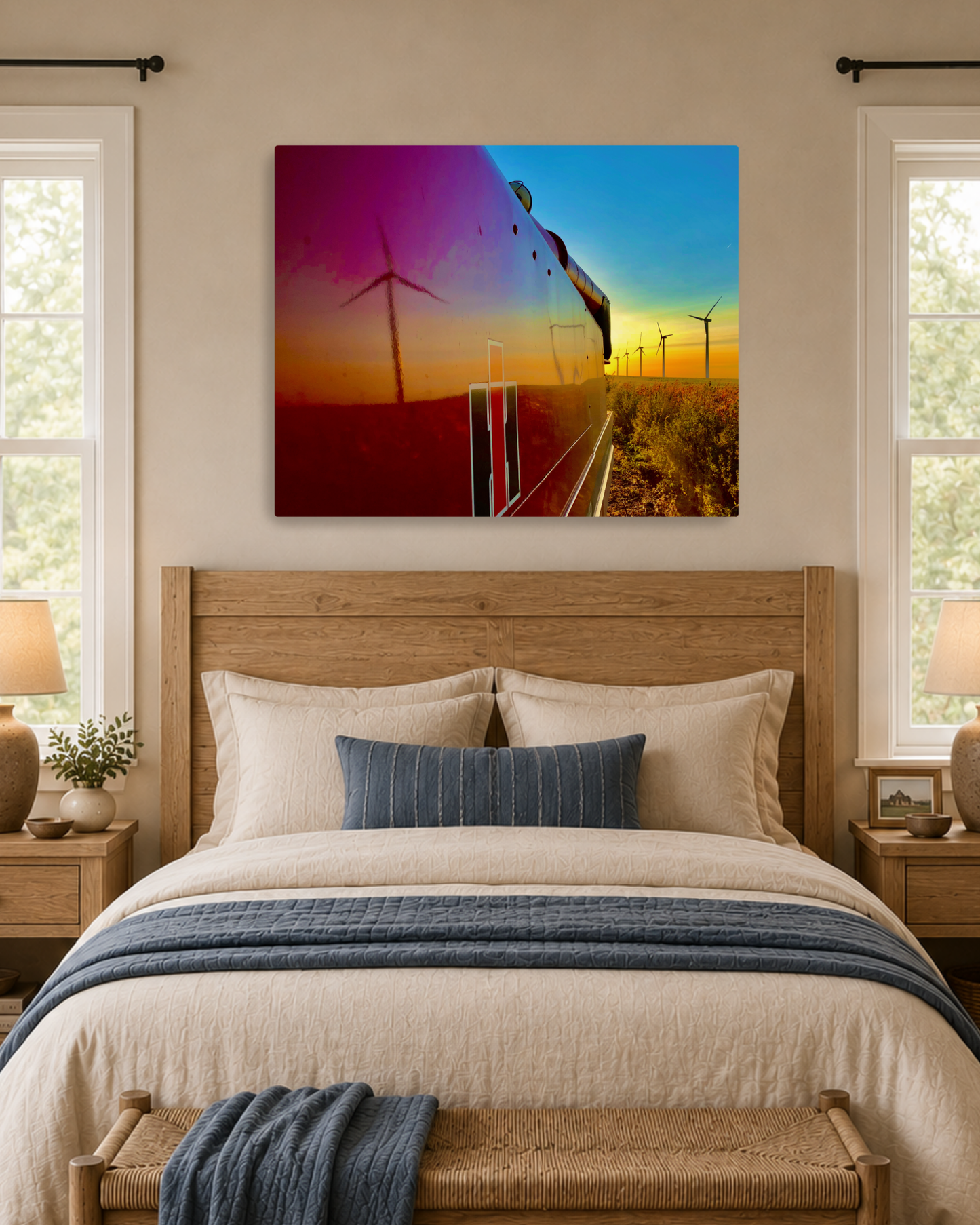 Reflections of a Harvest Evening – Rural Farm Canvas Wall Art