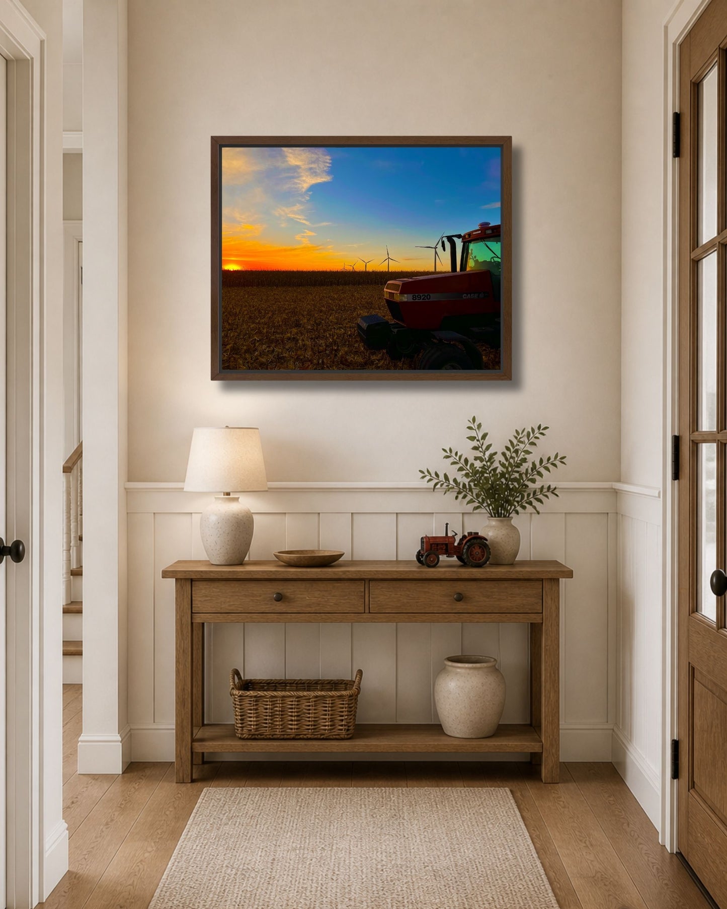 Waiting at the Edge of Sunset – Harvest Tractor Canvas Wall Art