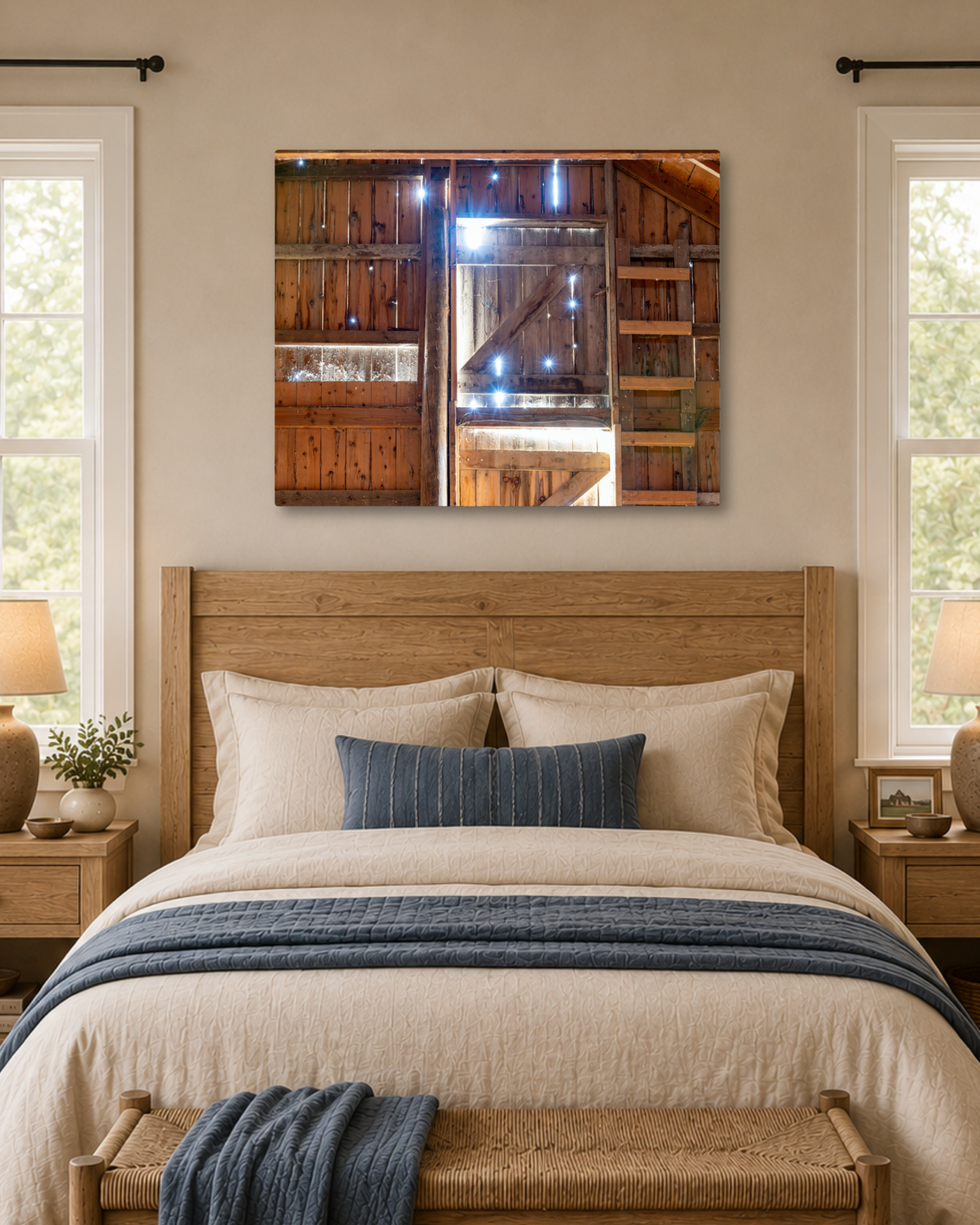Where Daylight Finds the Hayloft – Rustic Barn Interior Canvas Wall Art