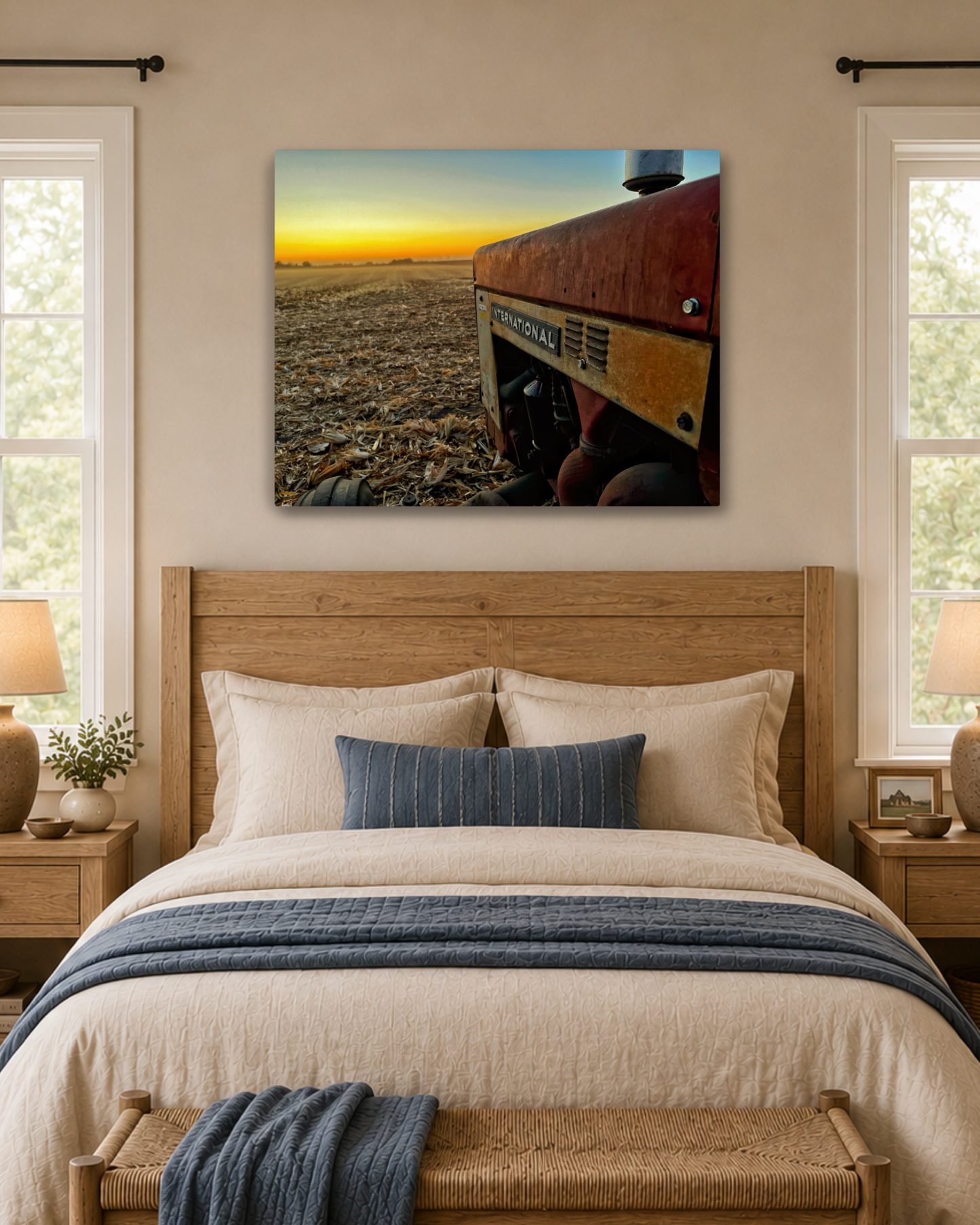 Last Light on the International – Vintage Tractor Canvas Wall Art