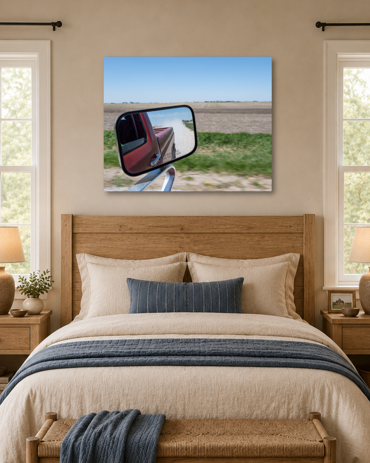 Dust in the Rearview – Rural Gravel Road Canvas Wall Art