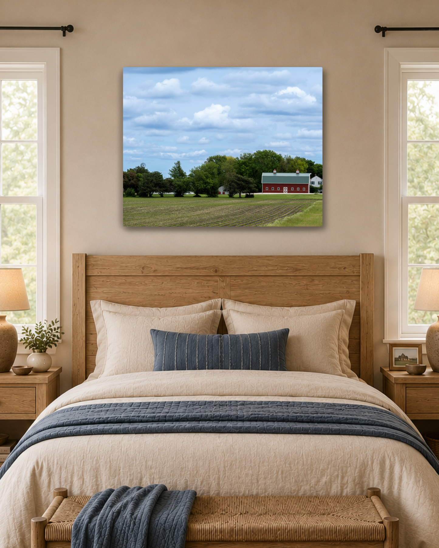 The Home Place - Red Barn Iowa Farm Canvas Wall Art
