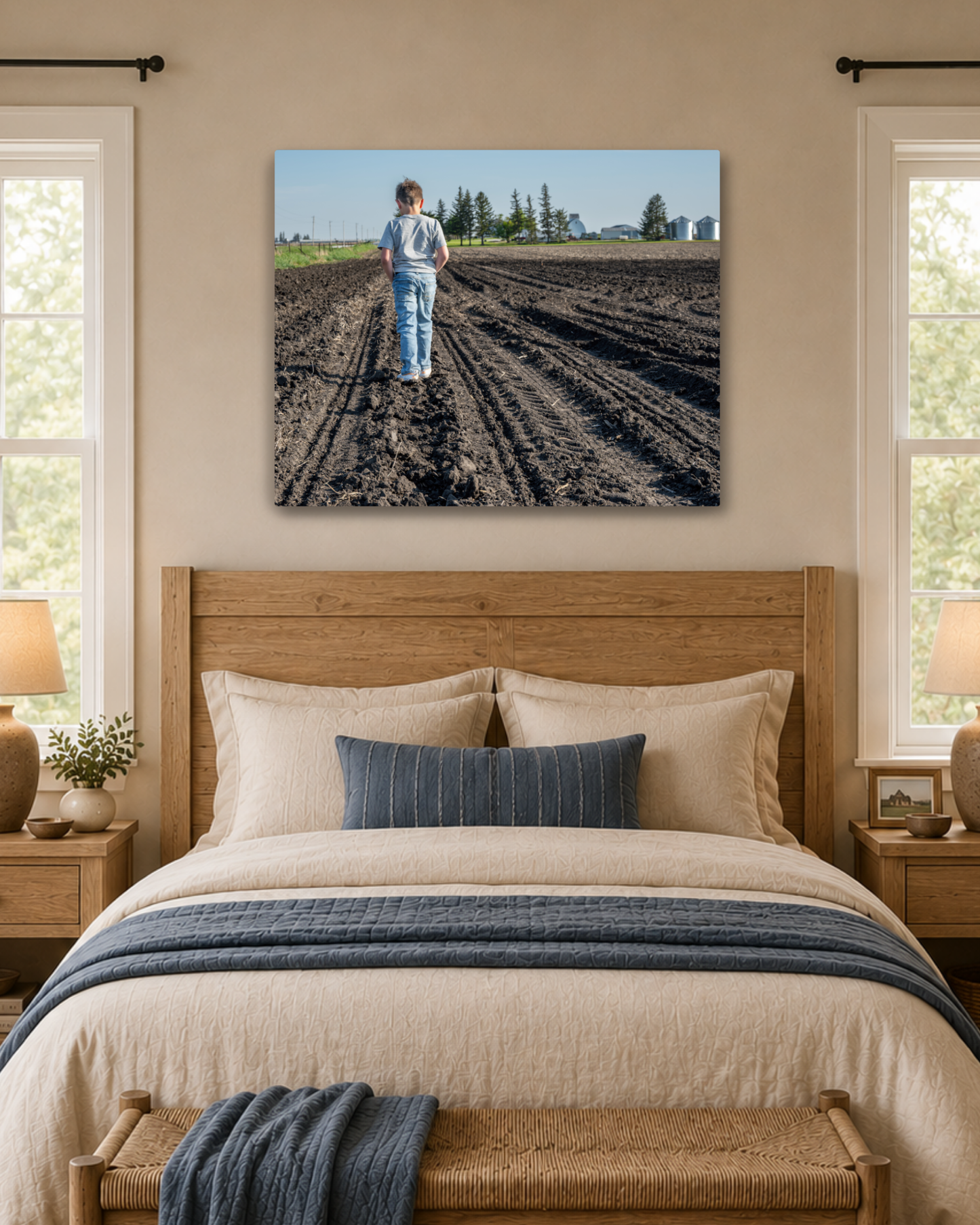 Small Steps Toward Home – Farm Kid Canvas Wall Art