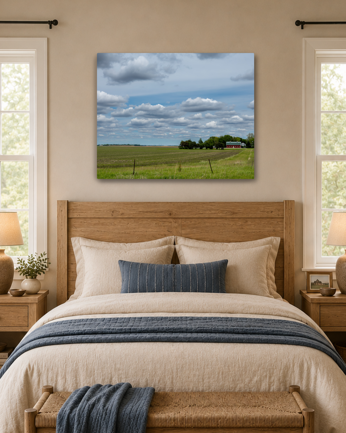 A Place to Call Home| Iowa Barn Landscape Canvas Wall Art