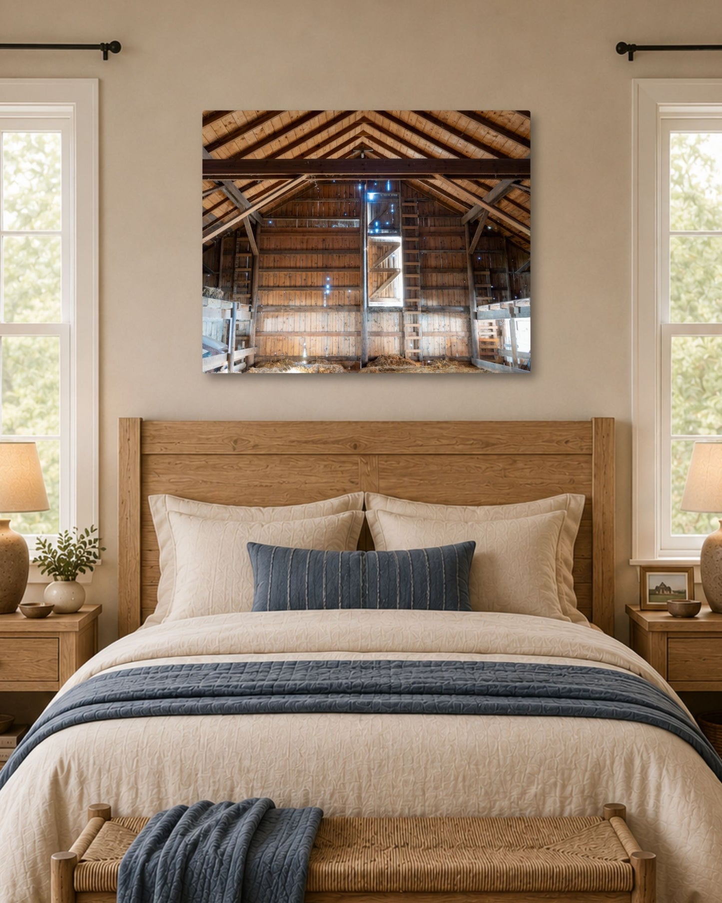 Inside the Old Hay Barn – Rustic Farm Interior Canvas Wall Art