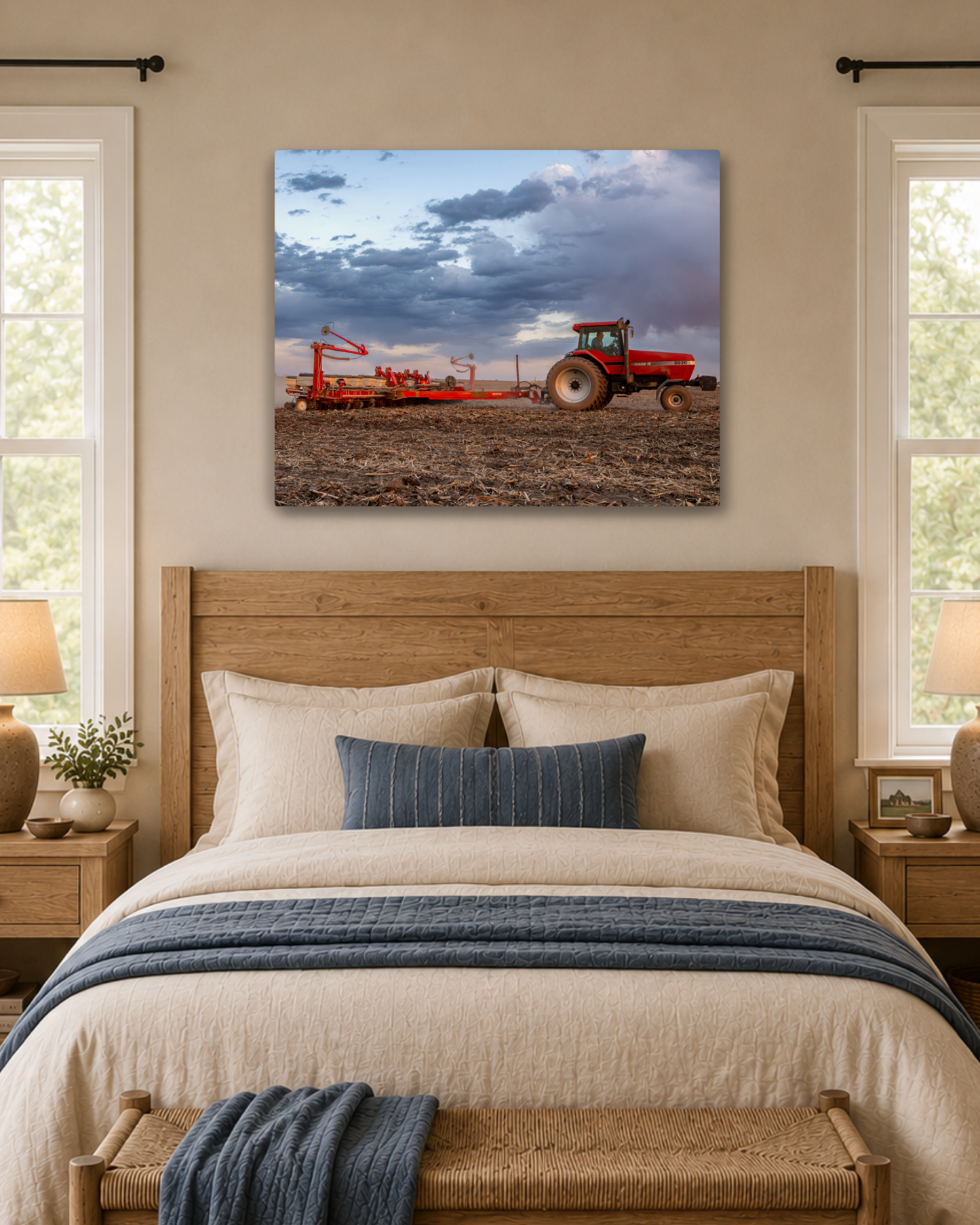 Against the Storm - Case IH Tractor Planting Canvas Wall Art
