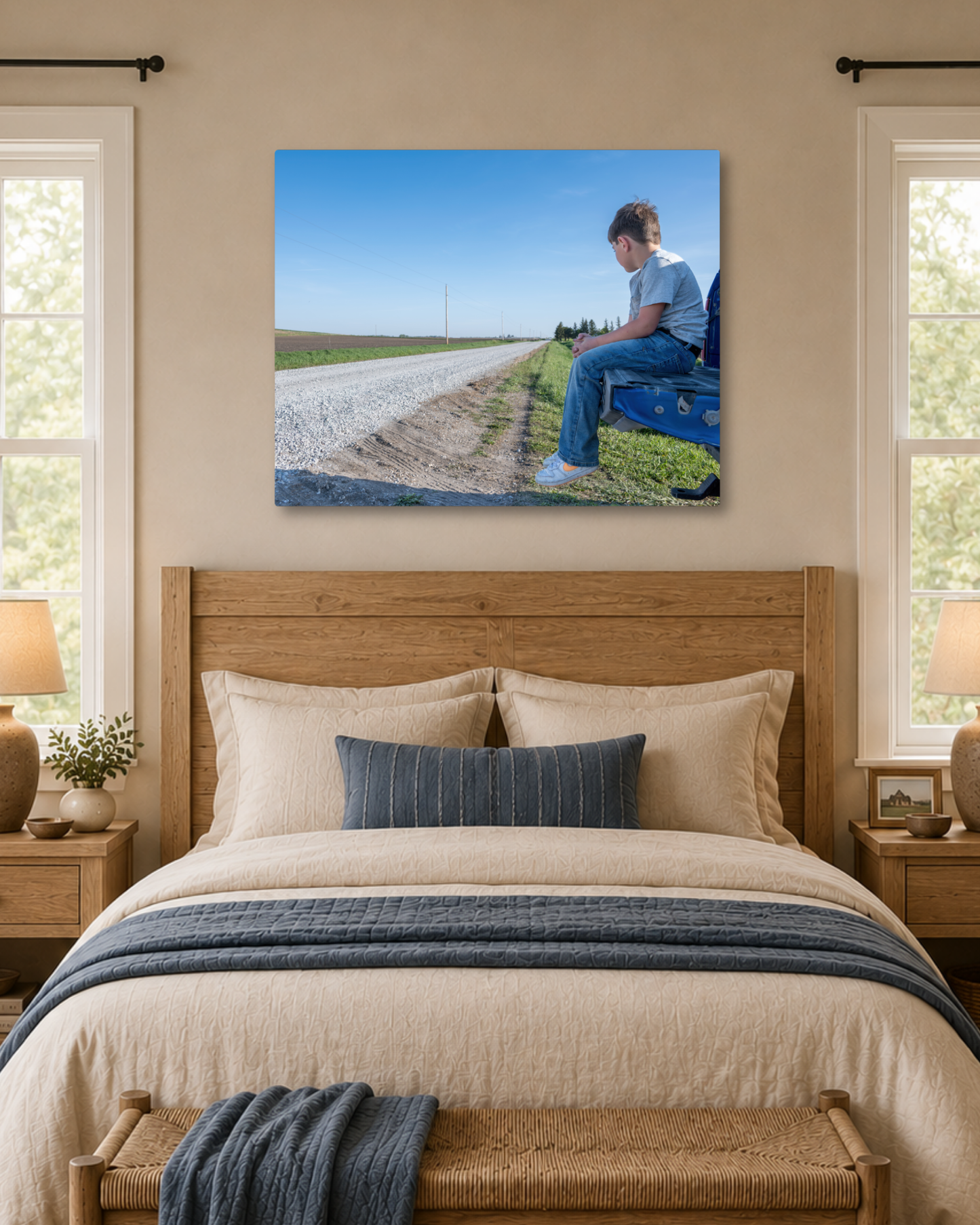 Future Farmer Dreams of the Road Ahead – Farm Kid Canvas Wall Art