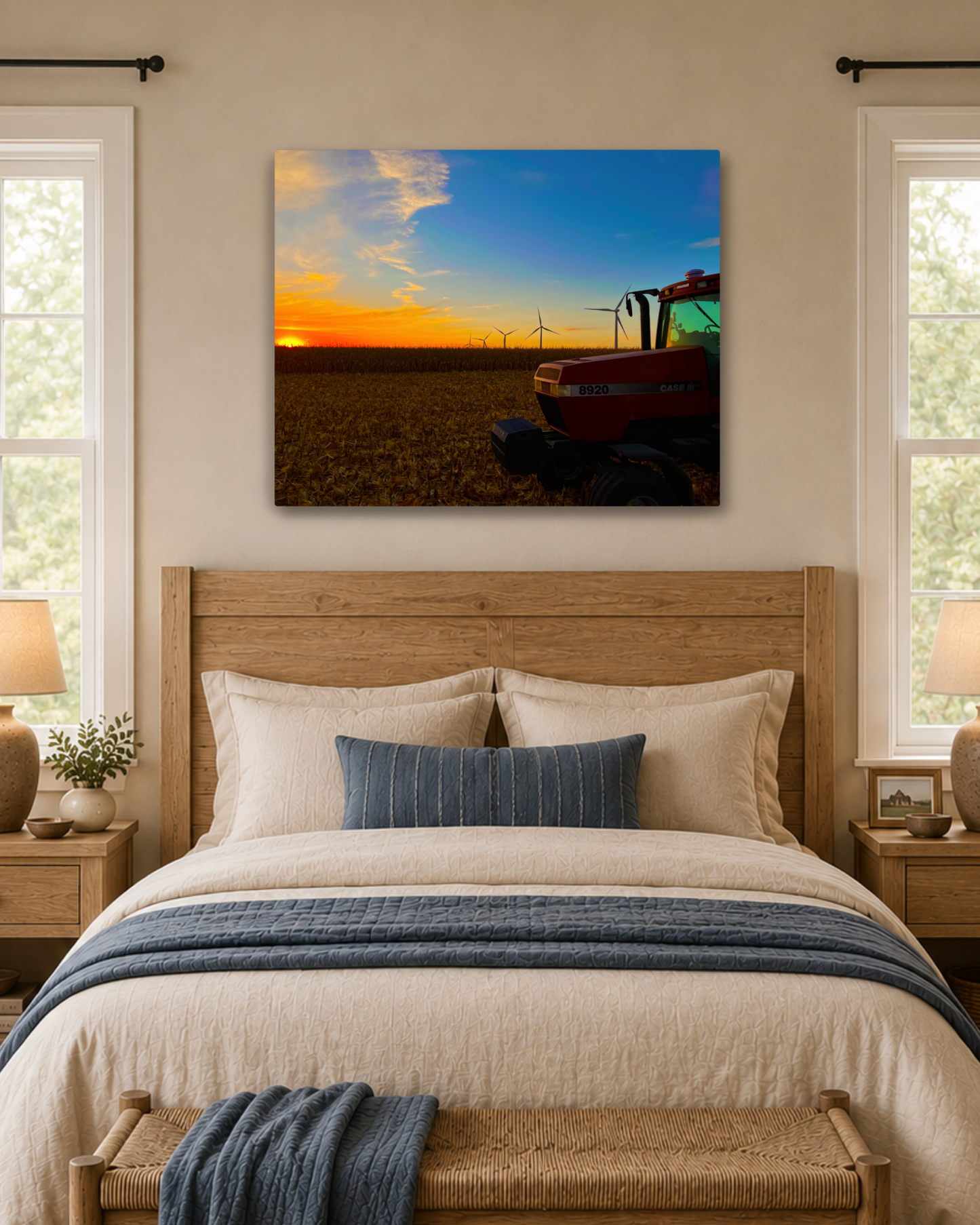 Waiting at the Edge of Sunset – Harvest Tractor Canvas Wall Art