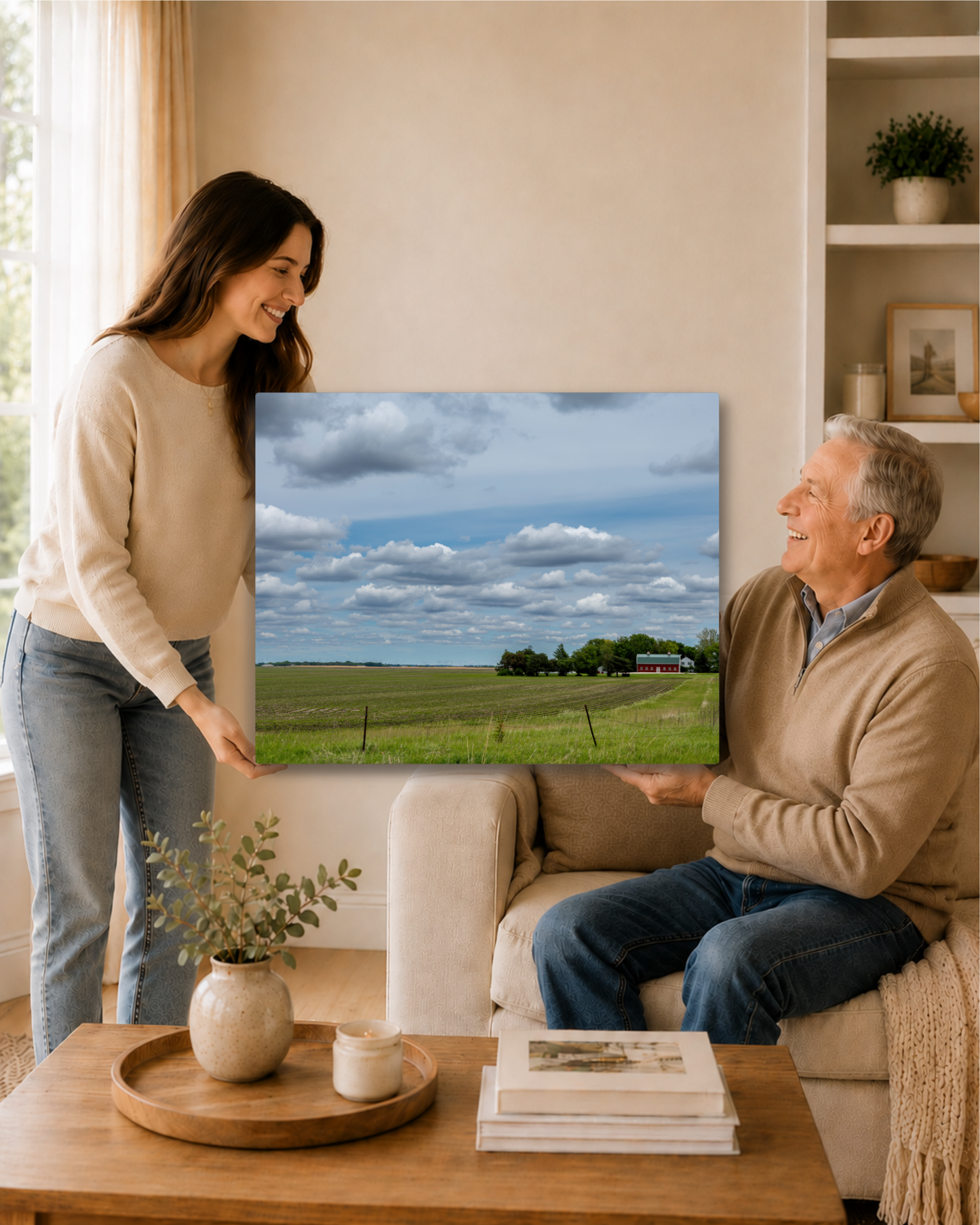 A Place to Call Home| Iowa Barn Landscape Canvas Wall Art