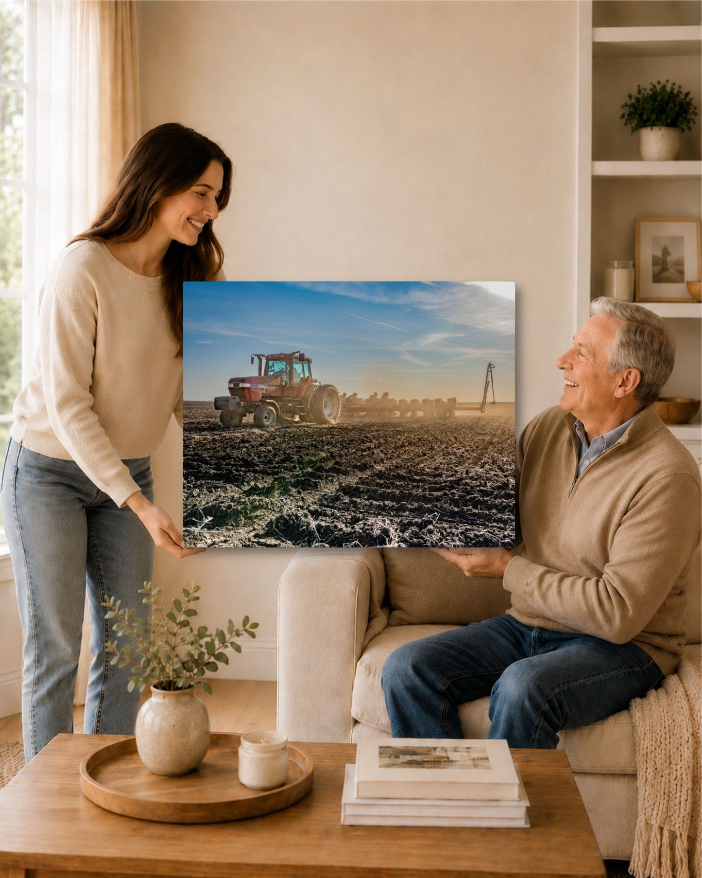 Dust Rising at Planting Time – Spring Farm Work Canvas Wall Art
