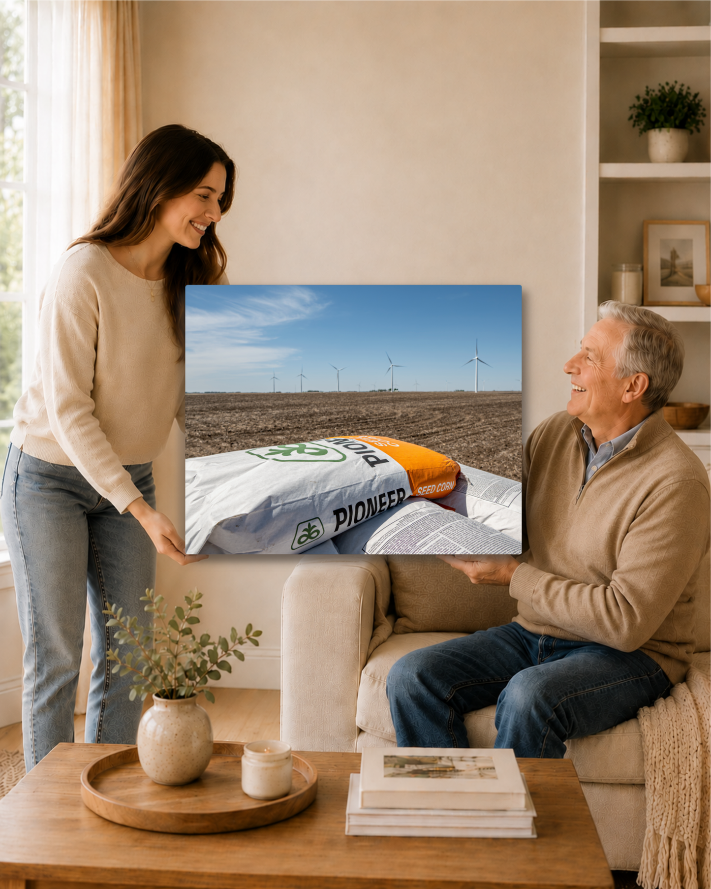 Ready for the Next Season - Seed Corn & Iowa Farm Field Canvas Wall Art