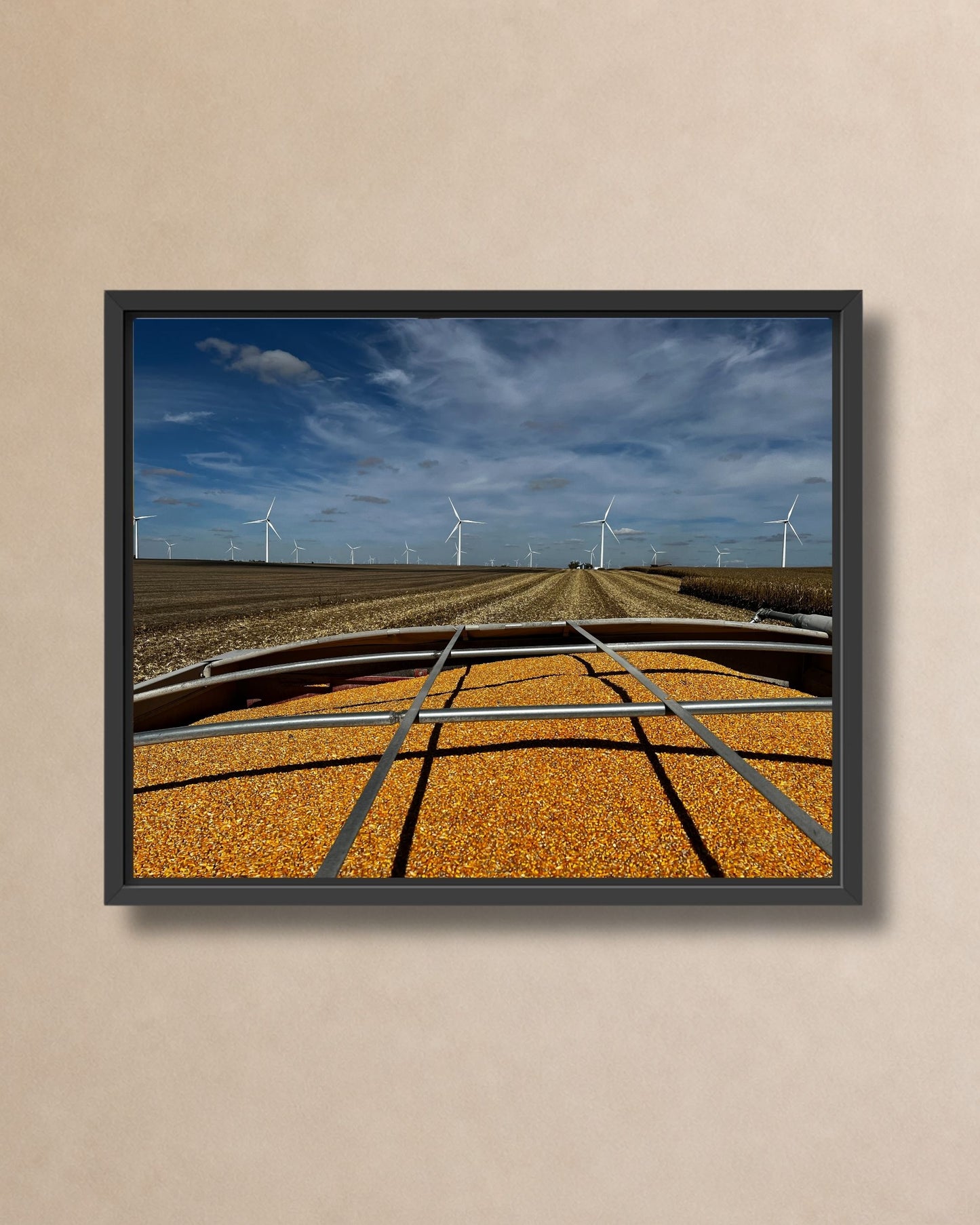 A Full Cart and Open Fields – Corn Harvest Canvas Wall Art