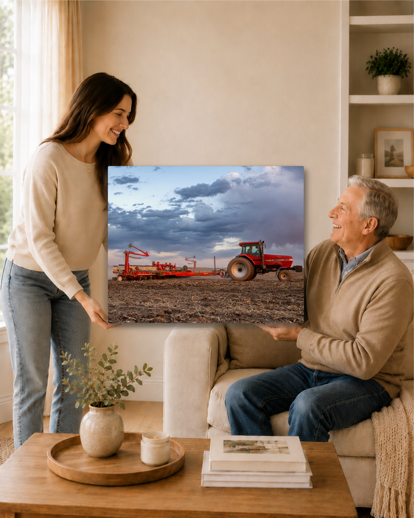 Against the Storm - Case IH Tractor Planting Canvas Wall Art