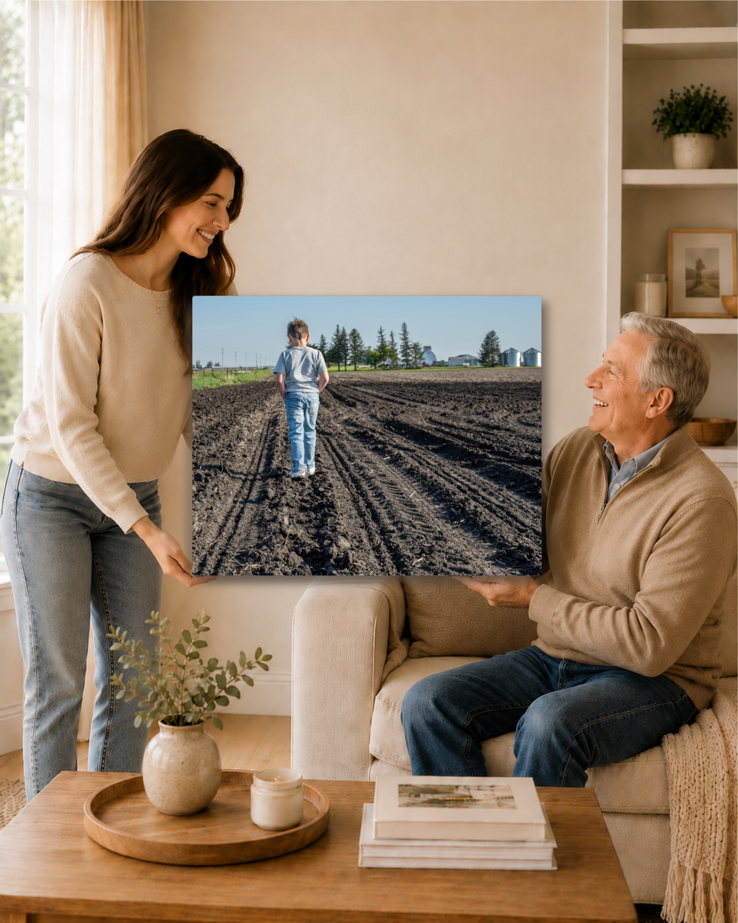 Small Steps Toward Home – Farm Kid Canvas Wall Art
