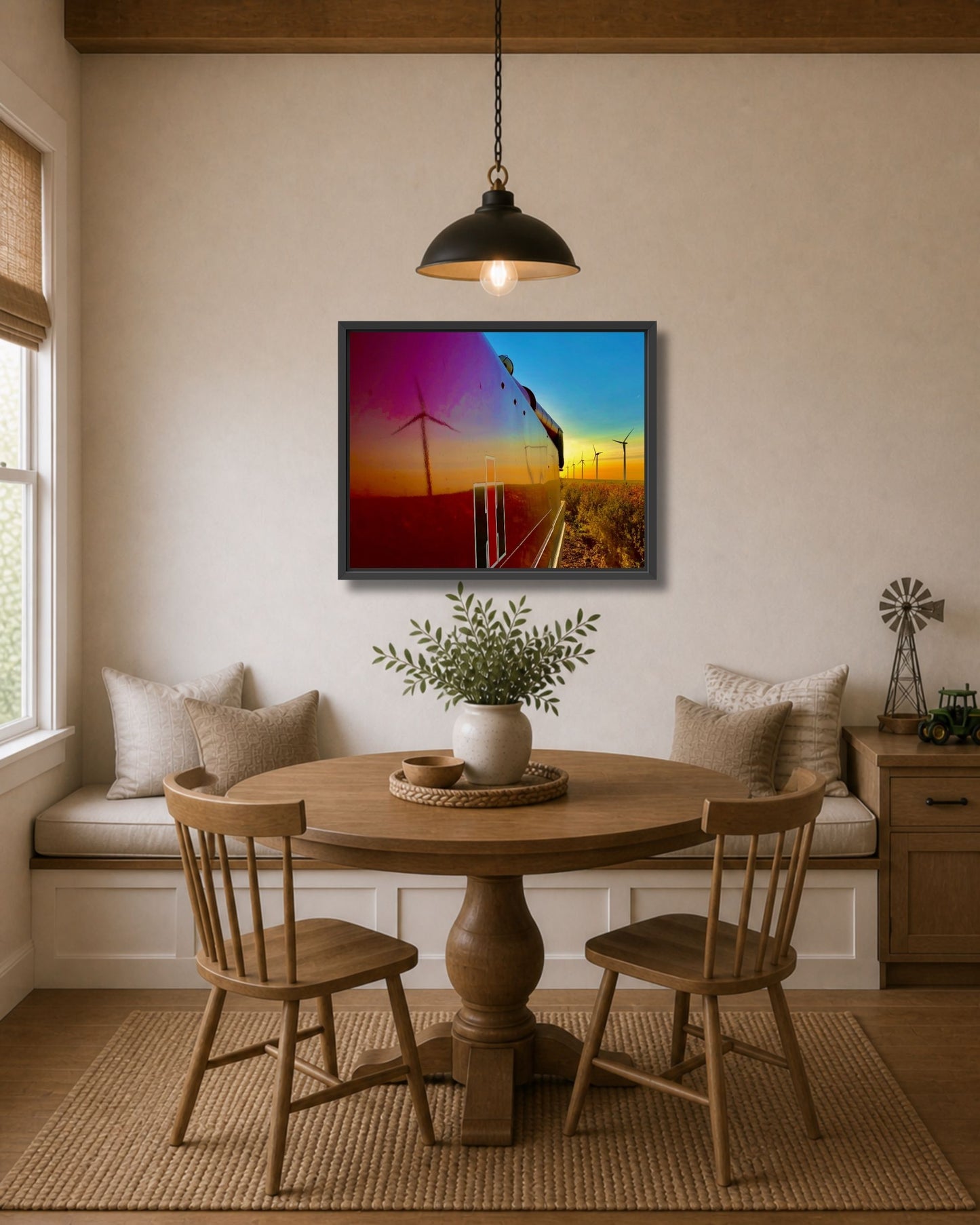 Reflections of a Harvest Evening – Rural Farm Canvas Wall Art