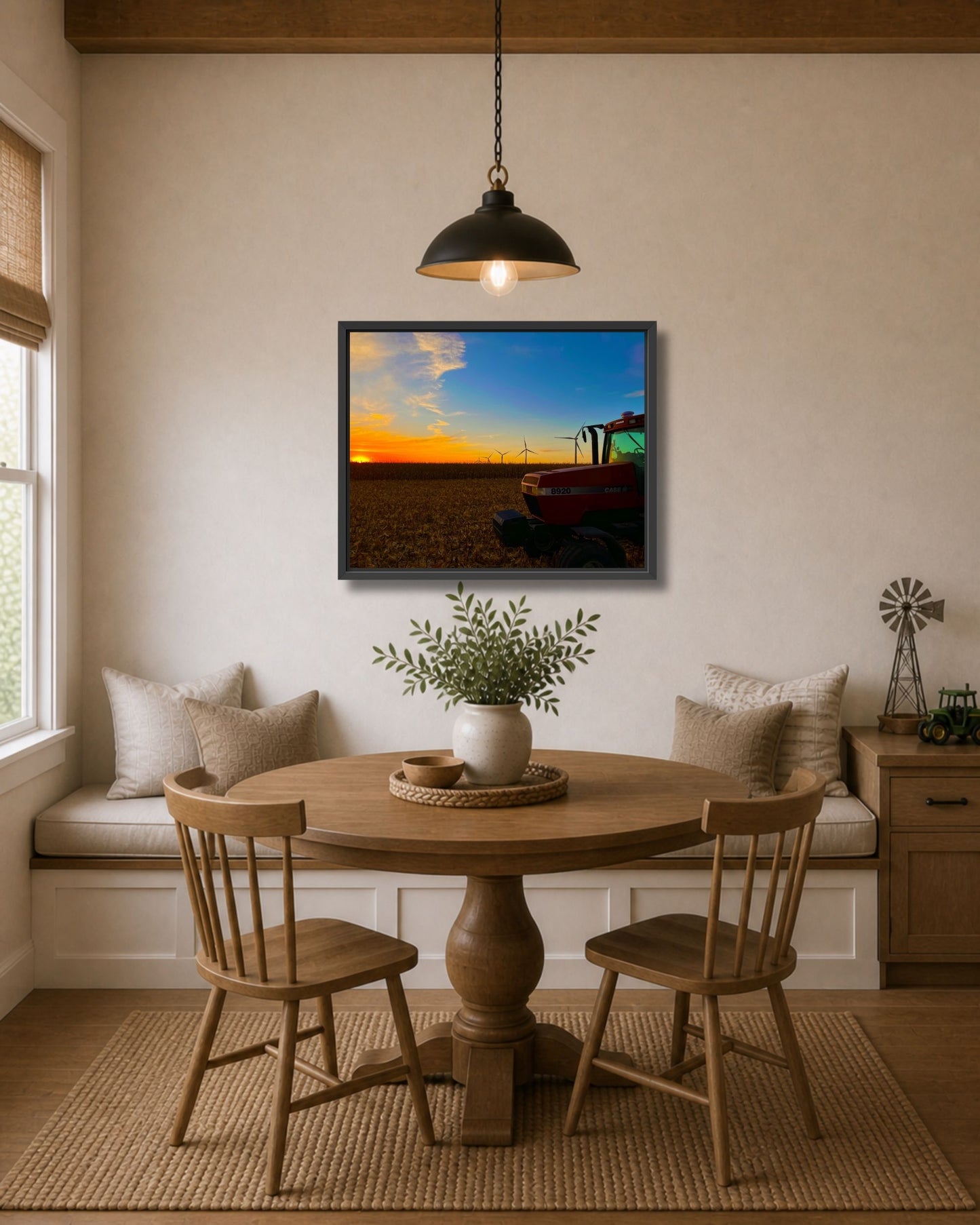 Waiting at the Edge of Sunset – Harvest Tractor Canvas Wall Art