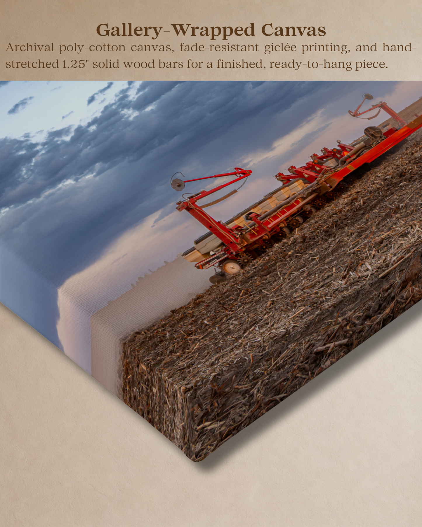 Against the Storm - Case IH Tractor Planting Canvas Wall Art