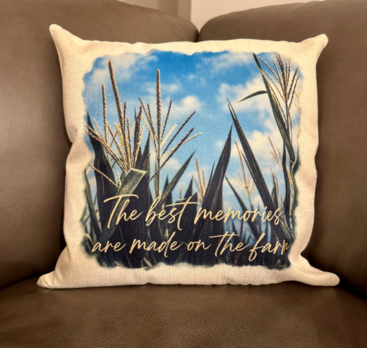 Best Memories Are Made on the Farm Throw Pillow Cover