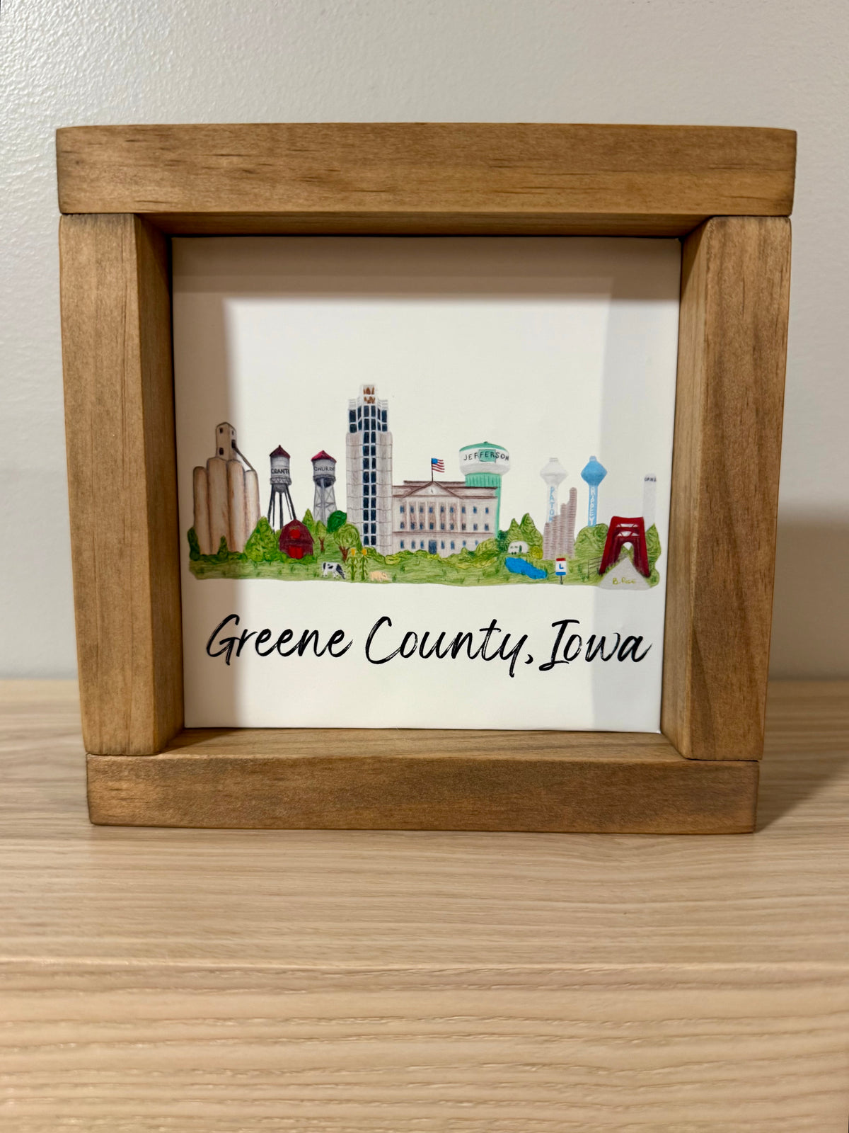 Greene County, Iowa Landmarks Art | Prints & Wood Art