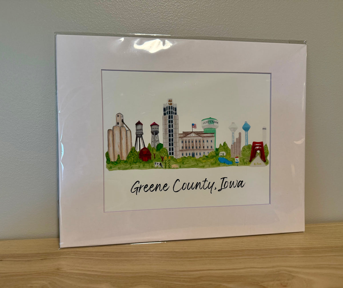 Greene County, Iowa Landmarks Art | Prints & Wood Art