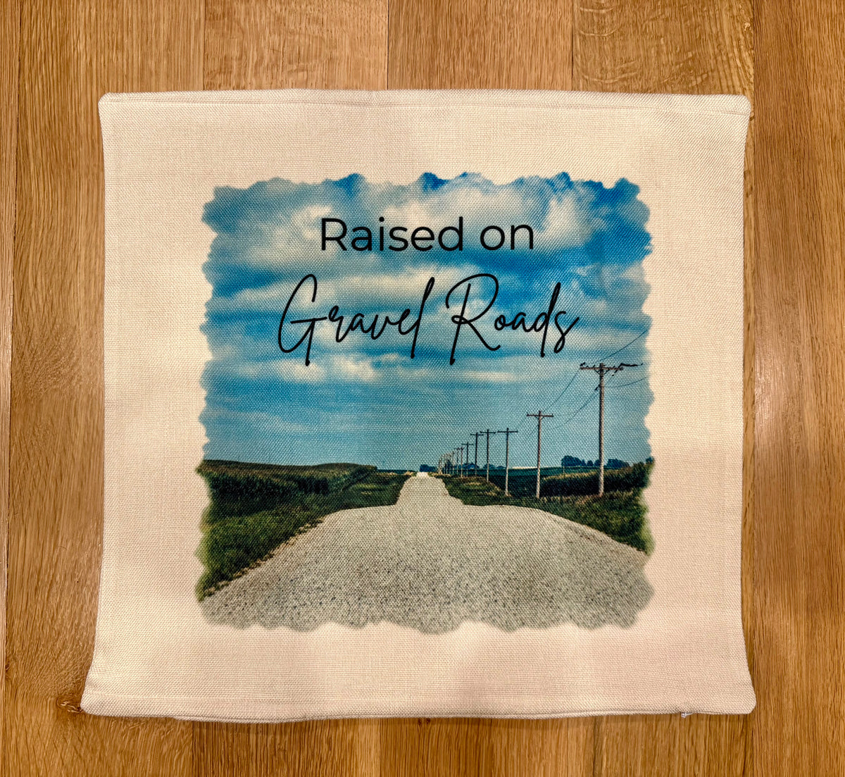 Raised on Gravel Roads Farm Throw Pillow Cover