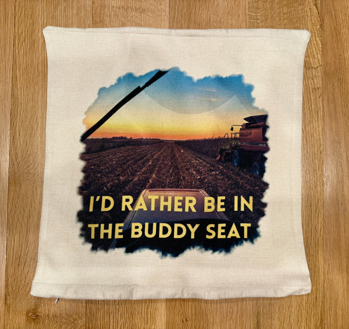 I’d Rather Be in the Buddy Seat Throw Pillow Cover