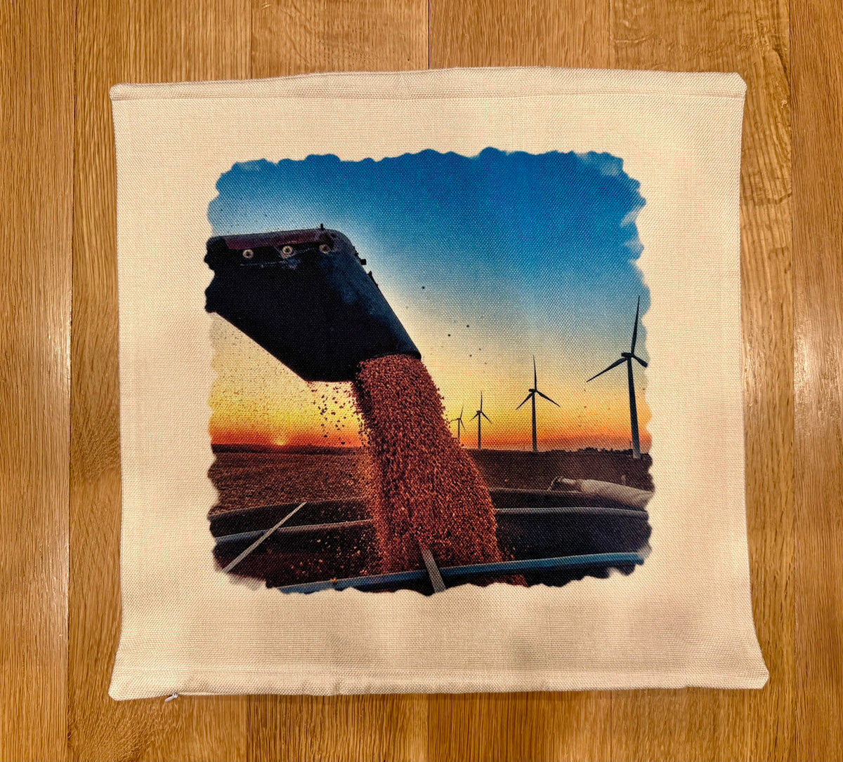 Harvest at Sunset Farm Throw Pillow Cover